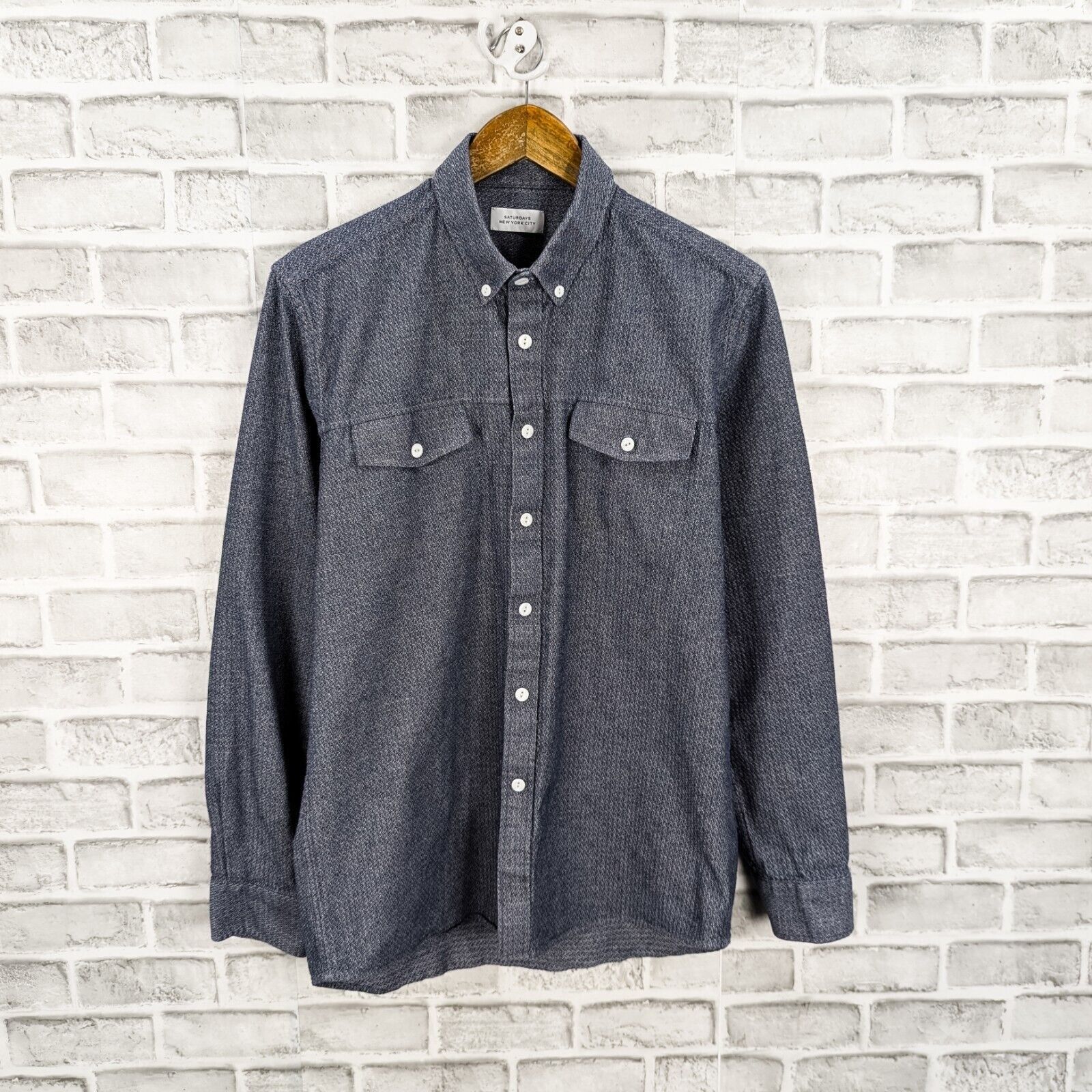 Saturdays NYC SATURDAYS New York City textured Button Down Shirt chambray Size US M / EU 48-50 / 2 - 1 Thumbnail
