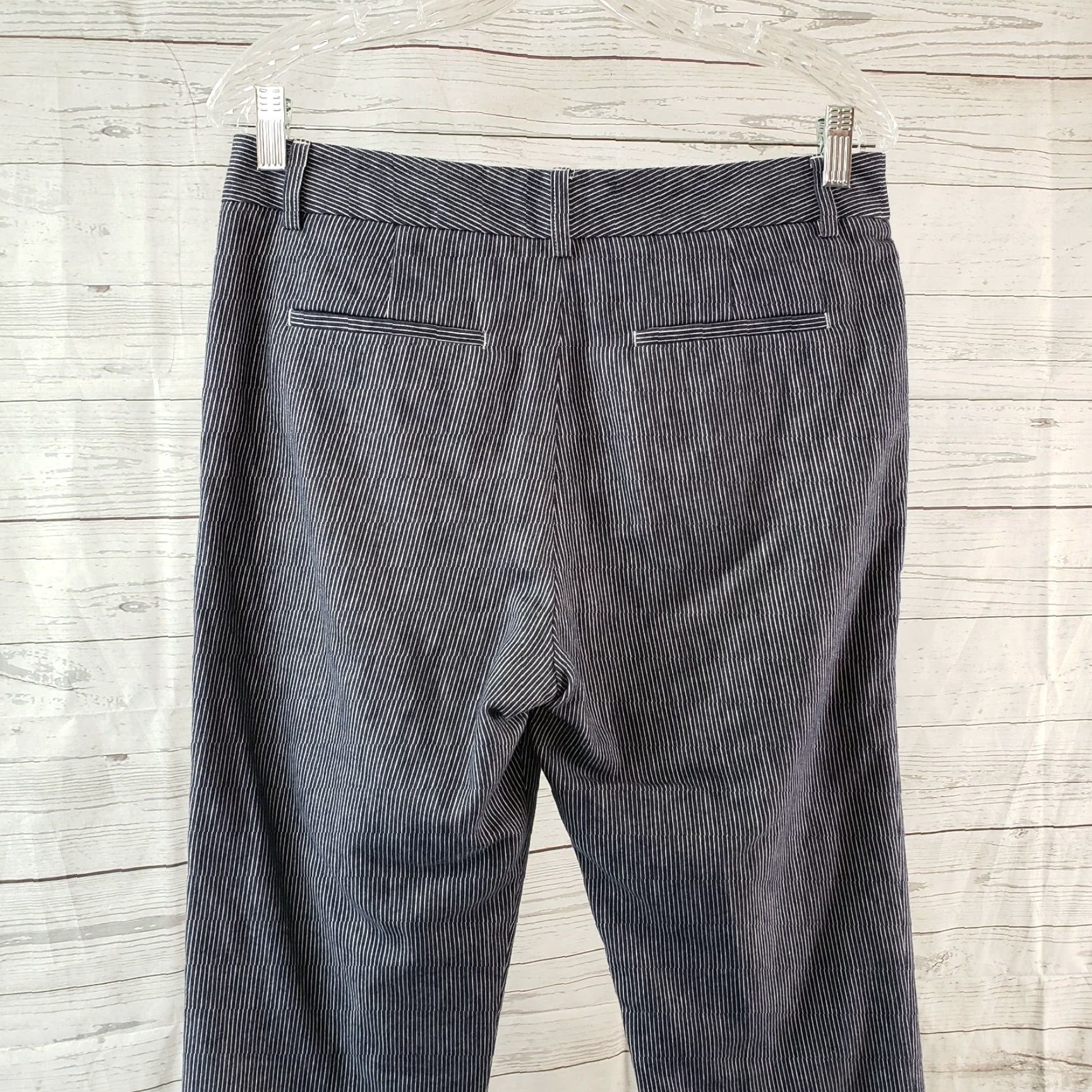 Vince Vince Womens Pants Sz 6 Blue White Striped Pleated Front Mid Rose Cotton Pants Mens? Size 28" / US 6 / IT 42 - 5 Thumbnail