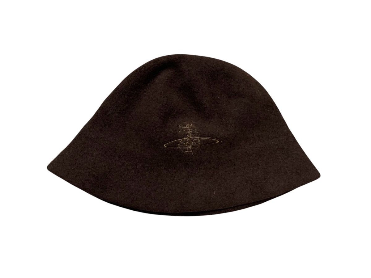 90s VIVIENNE WESTWOOD WOOL BUCKET HAT BROWN
