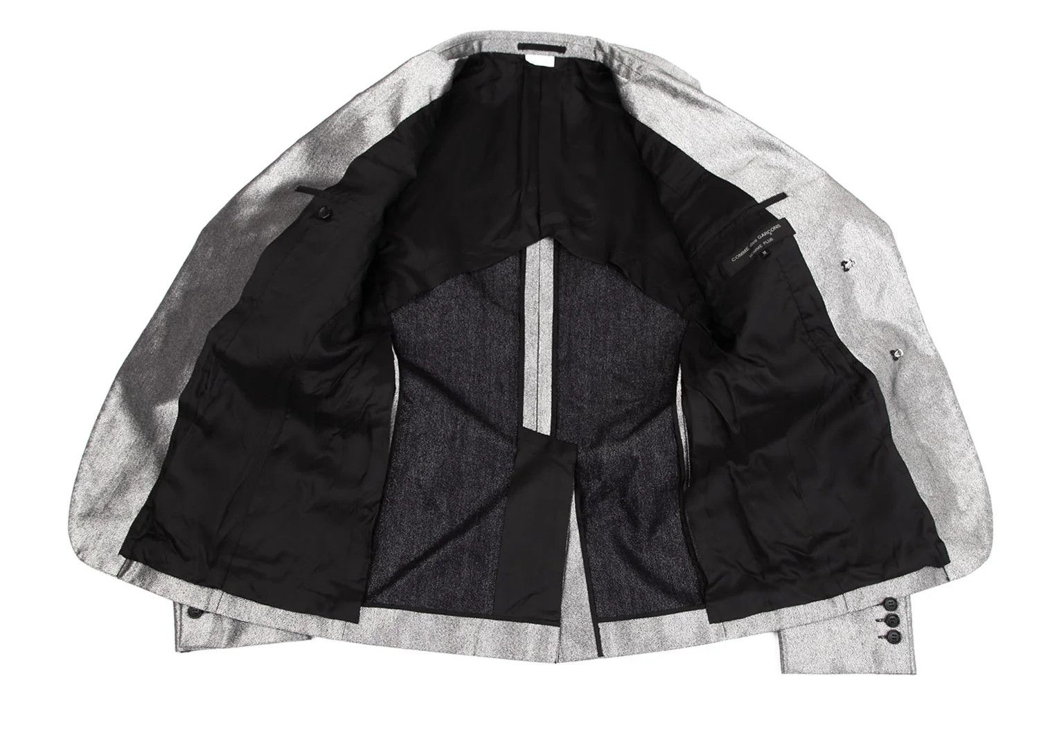 Comme des Garcons Homme Plus Metallic Hook Button Jacket in Silver, Size M Size US M / EU 48-50 / 2 - 11 Thumbnail