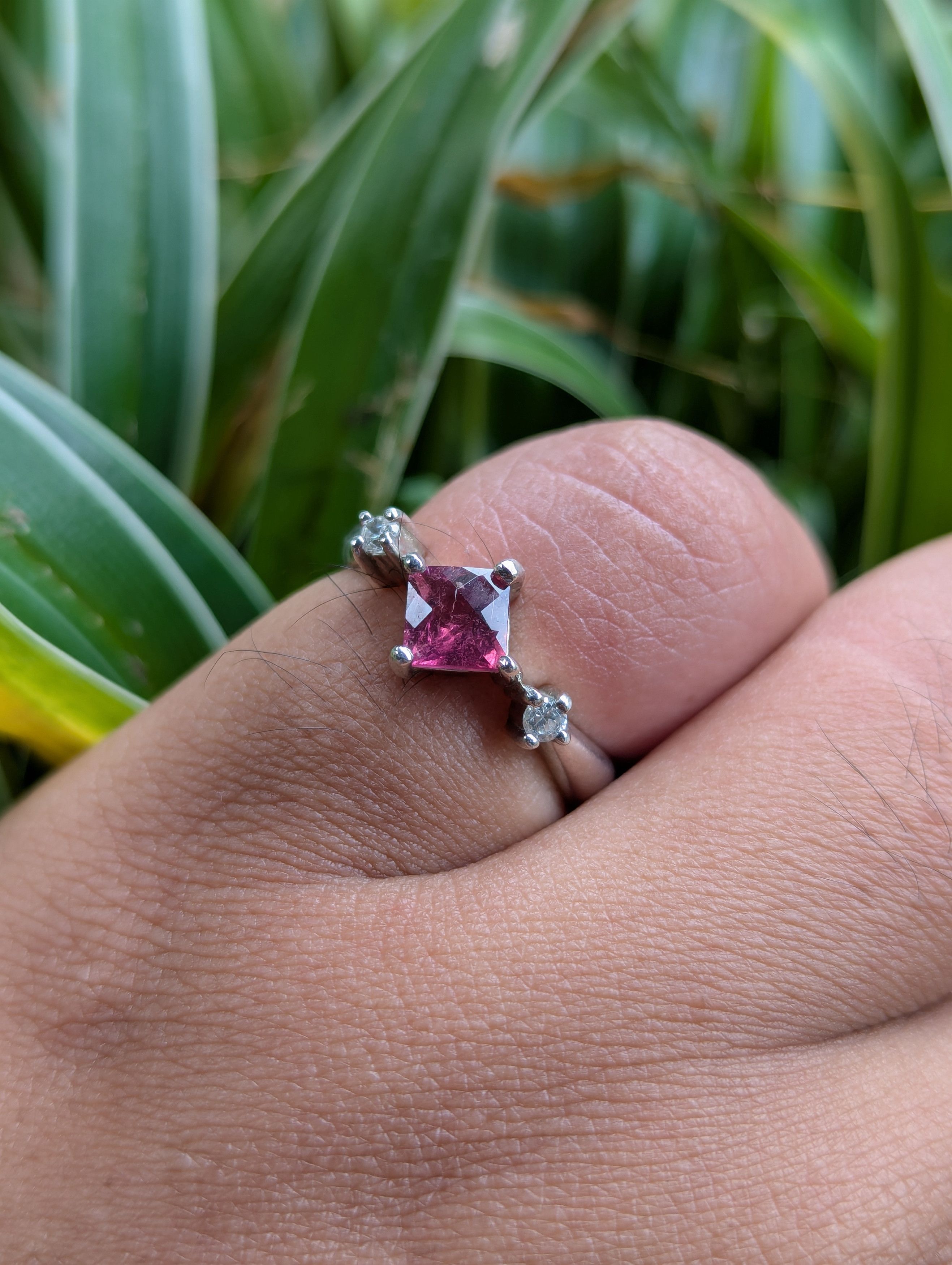 Jewelry 925 Sterling Silver Ring With Red Diamond, Women's