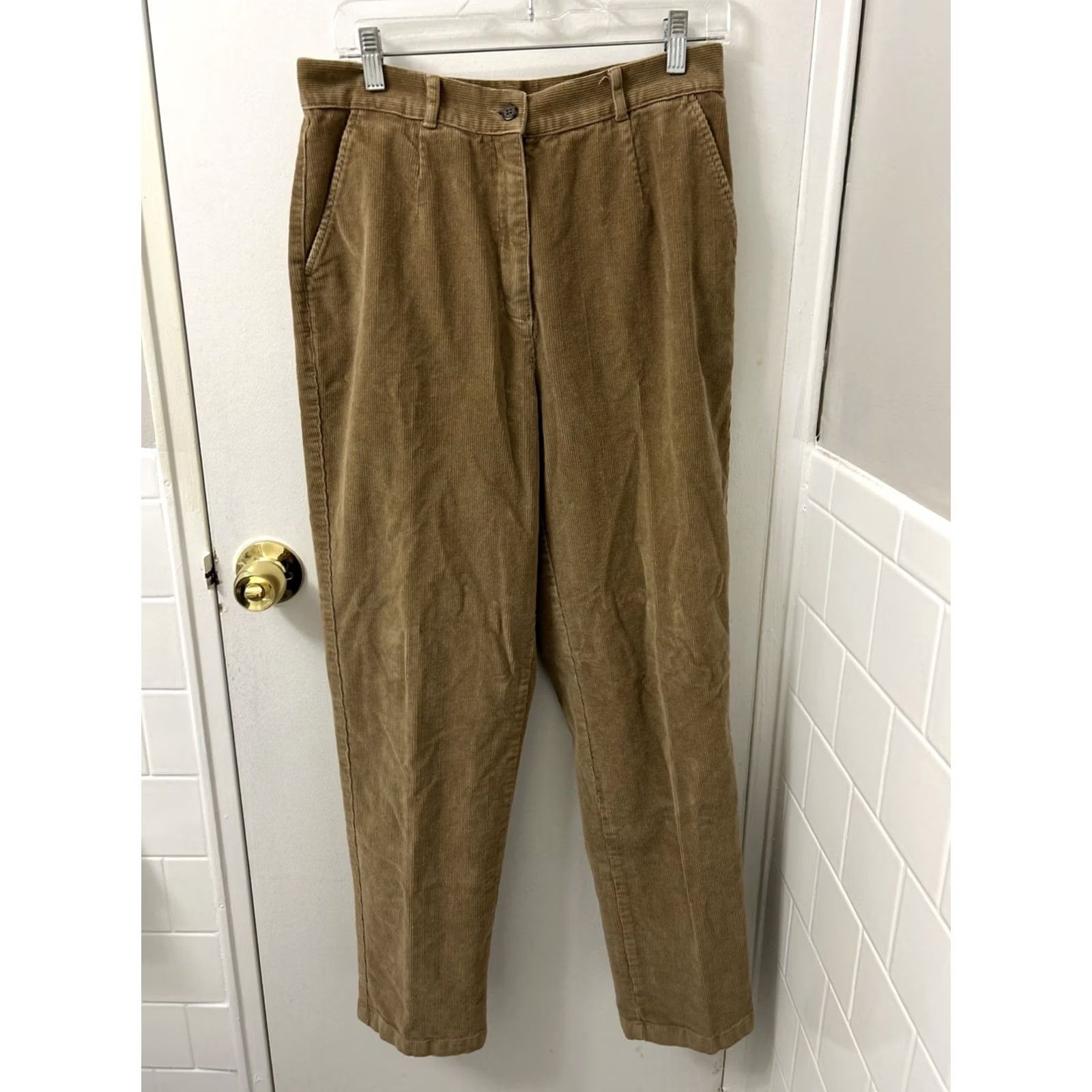 Vintage LL Bean Corduroy Pants Womens Sz 10 30x30 Brown YKK Pockets Trousers Khakis Regular Solid 90s City Preppy Mens Womens Girls Boys Size 32" / US 10 / IT 46 - 2 Thumbnail