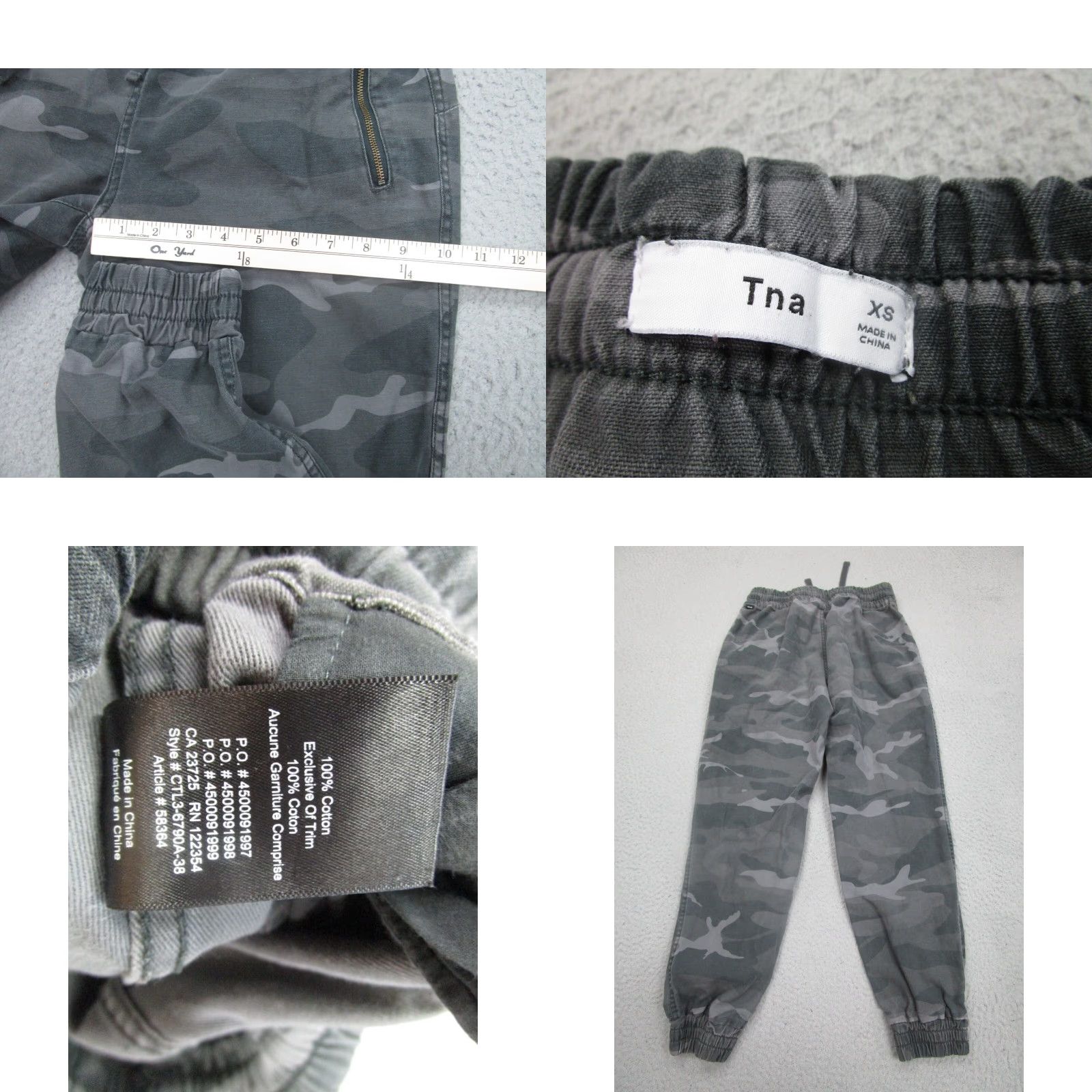 TNA Tna Womens XS Gray Camo Jogger Pants Outdoor Zip Pockets Hike Gorpcore Size 26" / US 2 / IT 38 - 8 Thumbnail