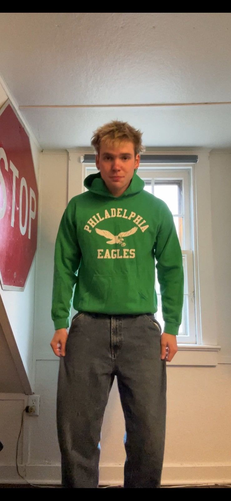 Vintage Vintage kelly green eagles hoodie Size US L / EU 52-54 / 3 - 1 Thumbnail