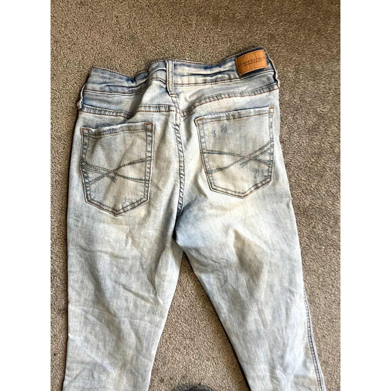 Aeropostale Aeropostale Jeans Jegging Denim 4 Womens Regular Blue Distressed 5-Pocket Inseam 27in Mid Rise Cotton Blend Button Zipper Denim Surface Logo Size 27" / US 4 / IT 40 - 2 Thumbnail