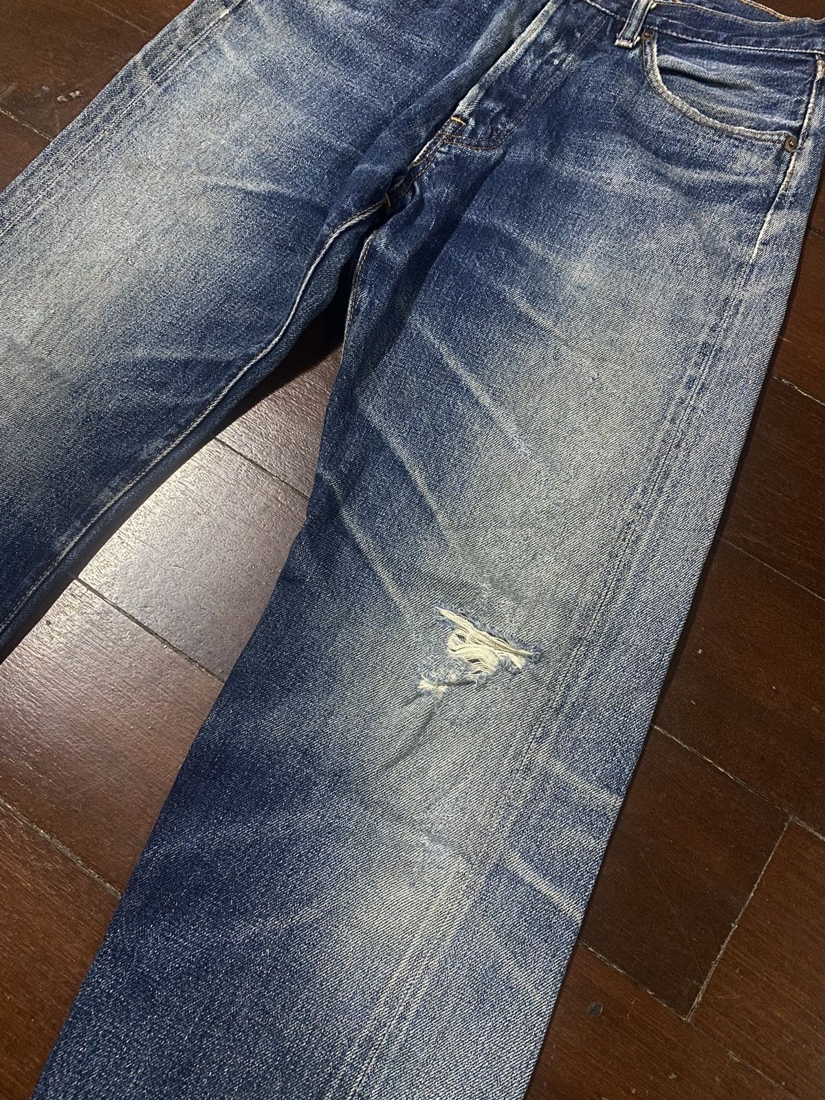 Denime Vintage Denime Japan Distressed Selvedge Jeans Size US 32 / EU 48 - 7 Thumbnail