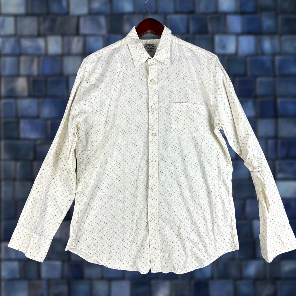 J.Crew J.CREW Shirt Men M Button-Down Cream Cotton Dotted Pocket Long Sleeve Button Up Adult Regular Size M Ivory Geometric Classic Modern Size US M / EU 48-50 / 2 - 1 Thumbnail
