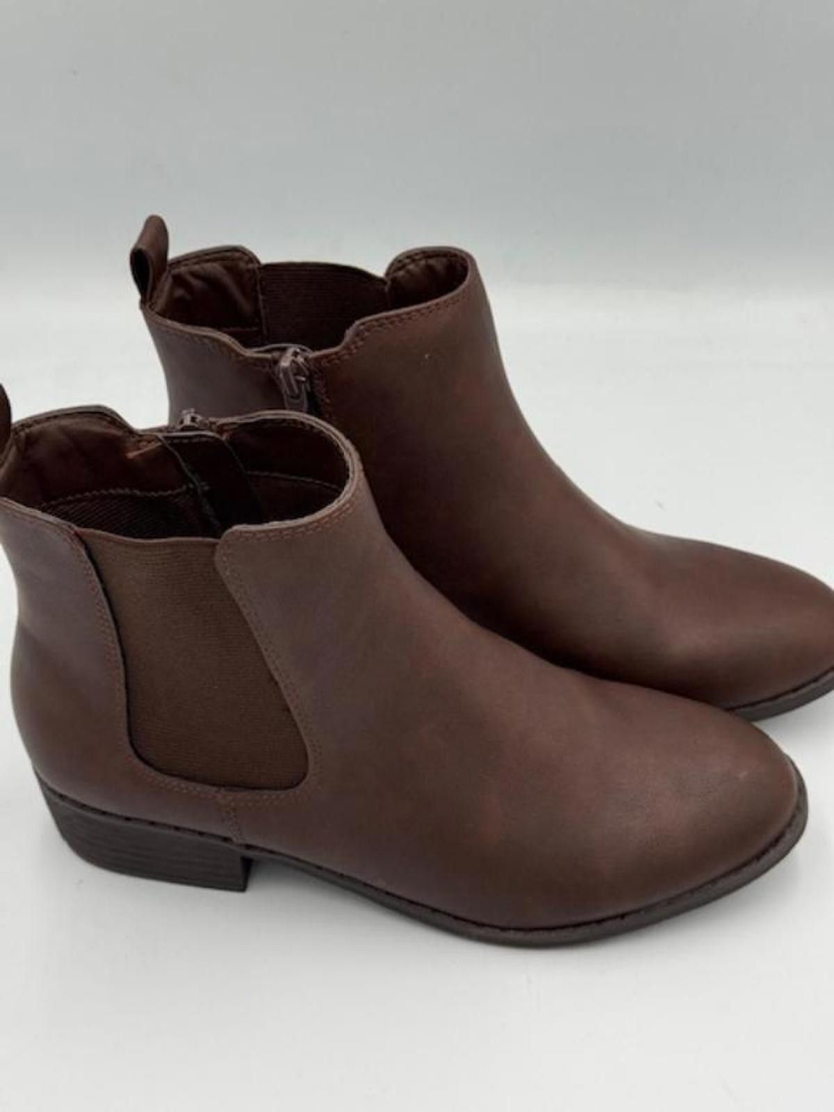 Style & Co Style&Co. Charlyy Gore Block Heel Booties - Dark Roast W SZ7 Size US 7 / IT 37 - 4 Thumbnail