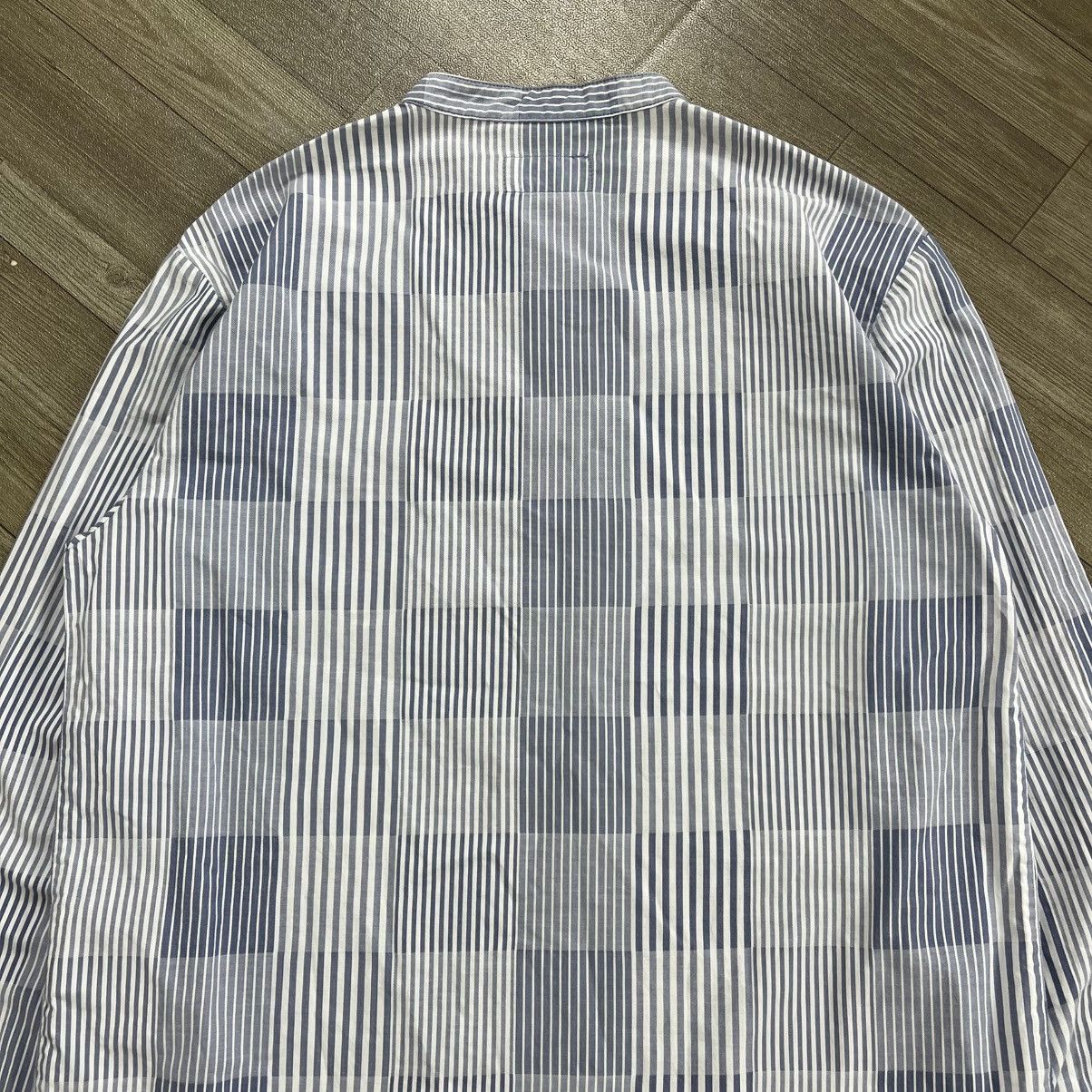 Emporio Armani Vintage Emporio Armani Striped Mandarin Collar Shirt Size US S / EU 44-46 / 1 - 11 Thumbnail