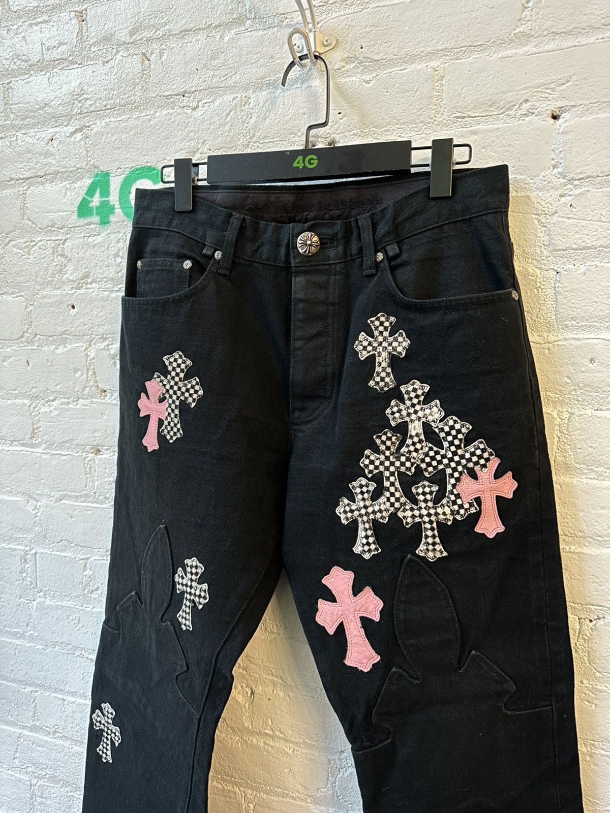 Chrome Hearts CHROME HEARTS CHECKARD & PINK PATCH DENIM Size US 32 / EU 48 - 2 Thumbnail