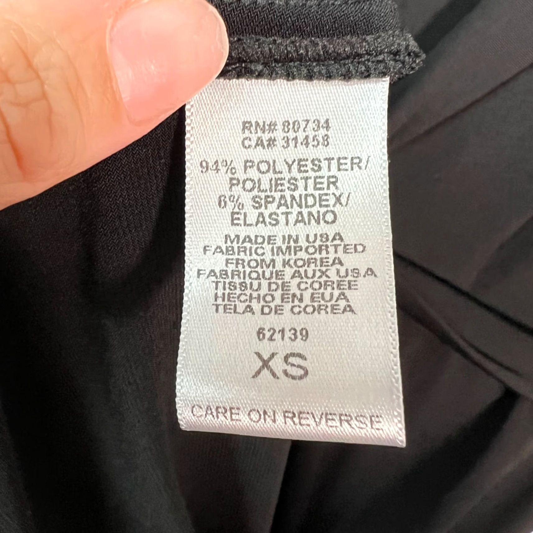 Bcbgmaxazria BCBGMAXAZRIA Dress Womens XS Black Ruffle Sleeves Knot Front Stretch A-Line Knee Length V-Neck 3/4 Sleeve Size XS / US 0-2 / IT 36-38 - 4 Thumbnail