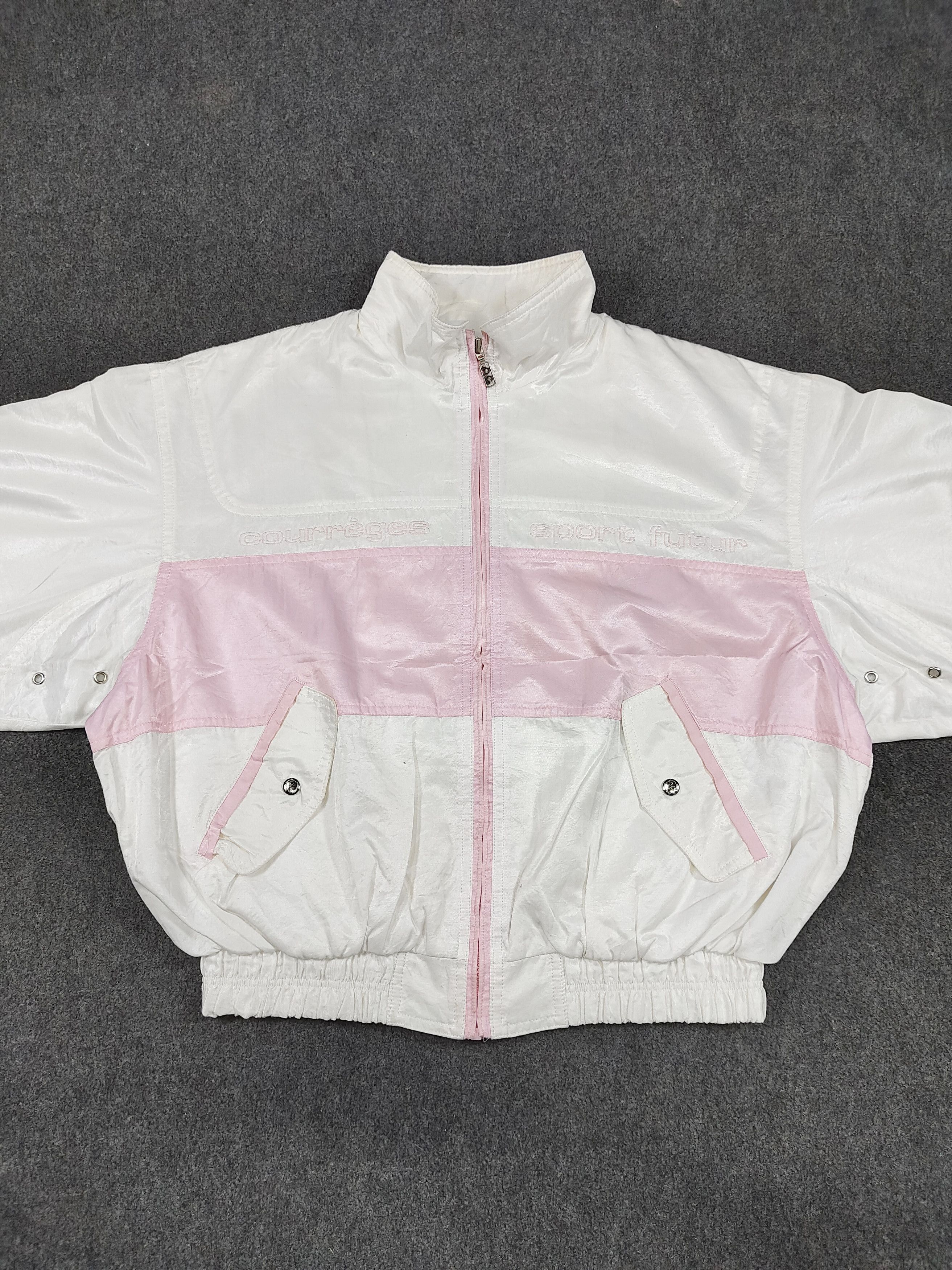 Courreges 90s Couregges Sport- Embroidered Script Cropped Track Jacket Size L / US 10 / IT 46 - 4 Thumbnail