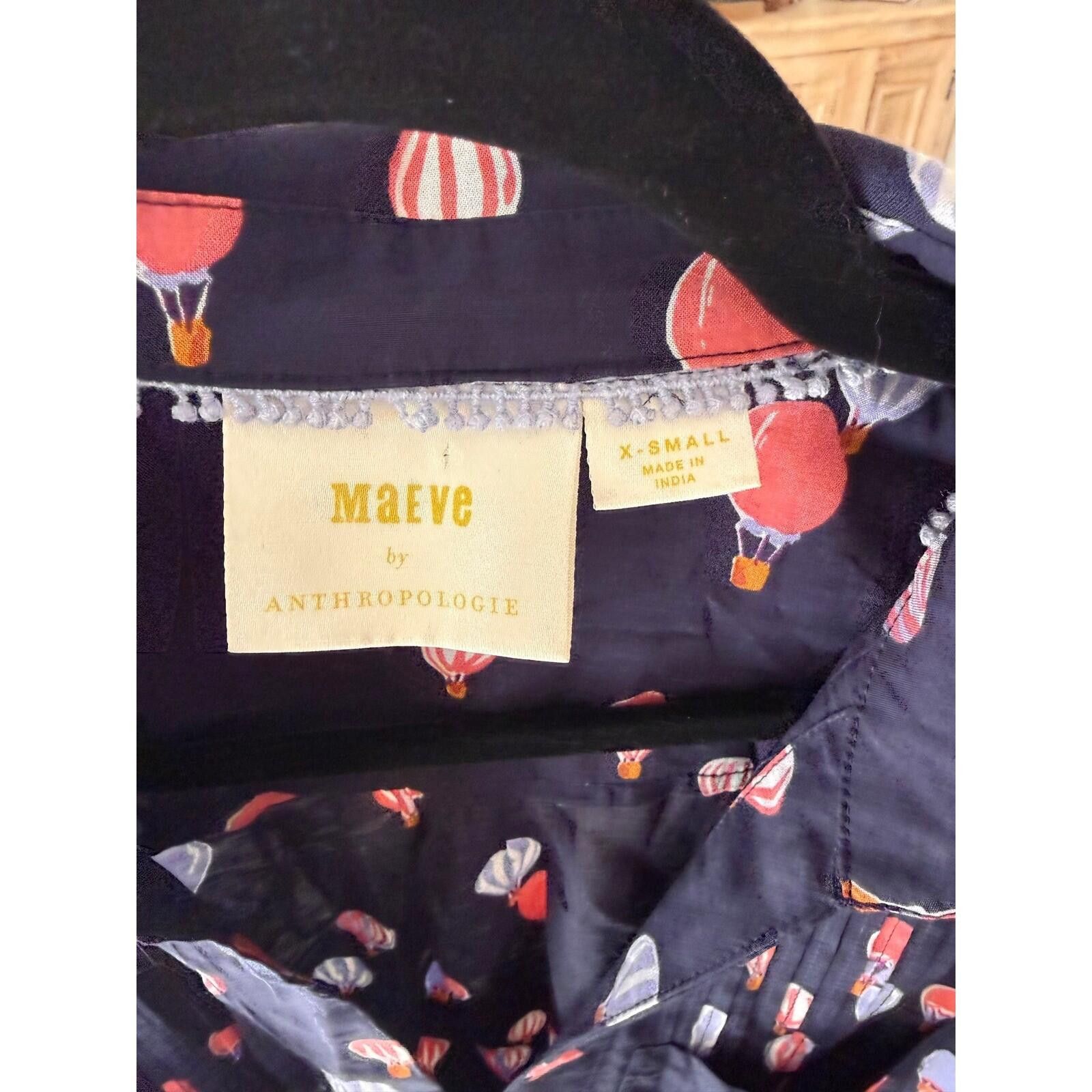 Anthropologie Maeve Anthropologie Balloon Print Sleeveless Blouse Navy XS Size XS / US 0-2 / IT 36-38 - 6 Thumbnail