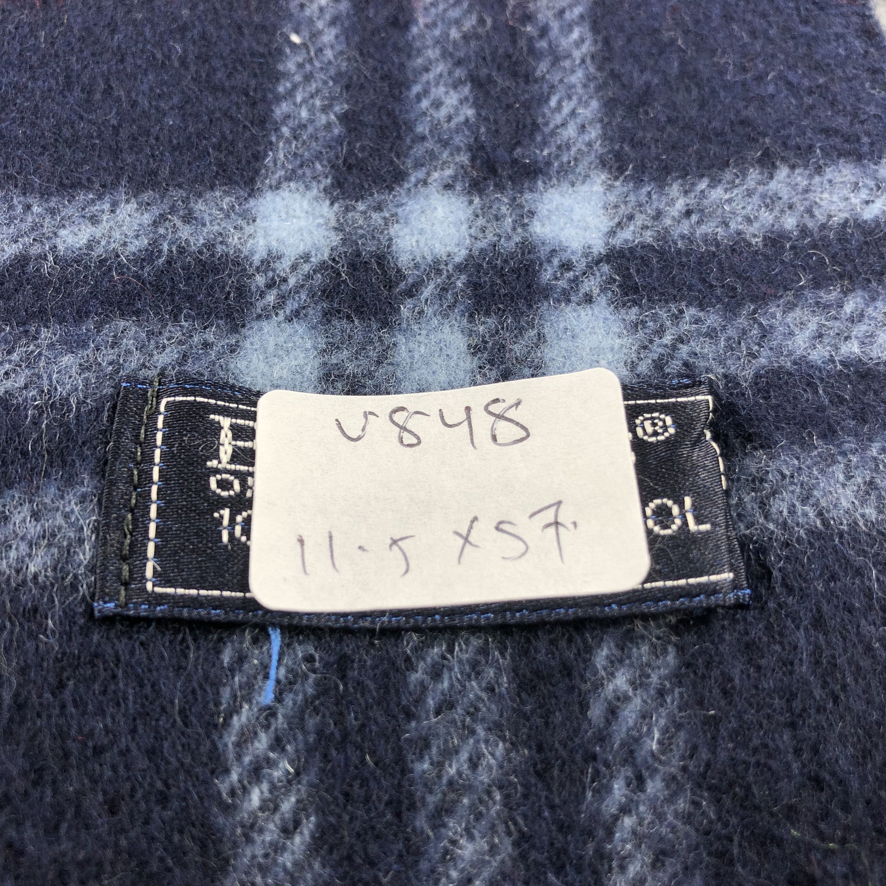 Burberry Burberrys Nova Check Blue Wool Scarf Muffler V848 Size ONE SIZE - 5 Thumbnail