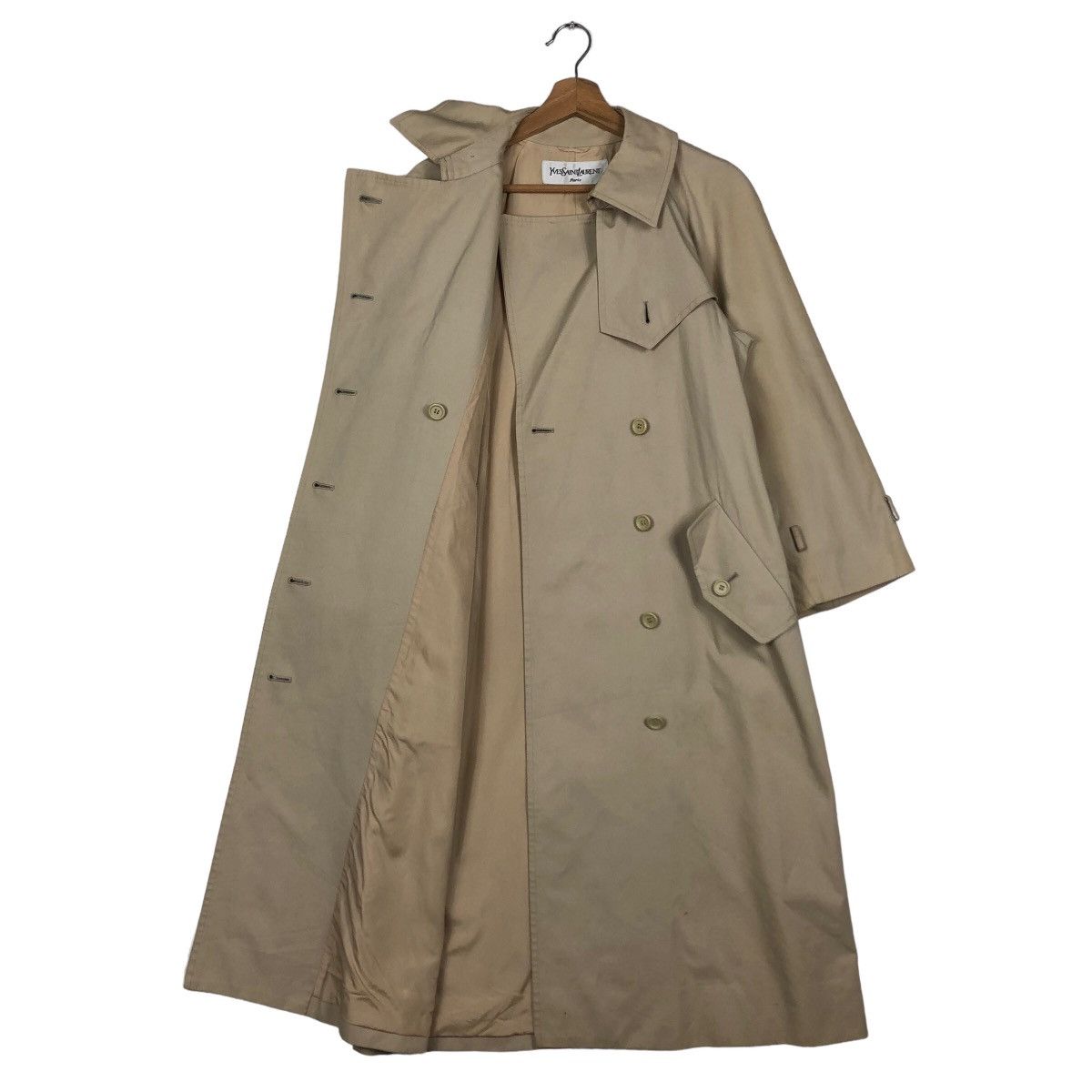 Yves Saint Laurent 🔥Rich Brown - Long Fly Coats Double Breast Bondage Design Size US M / EU 48-50 / 2 - 9 Thumbnail