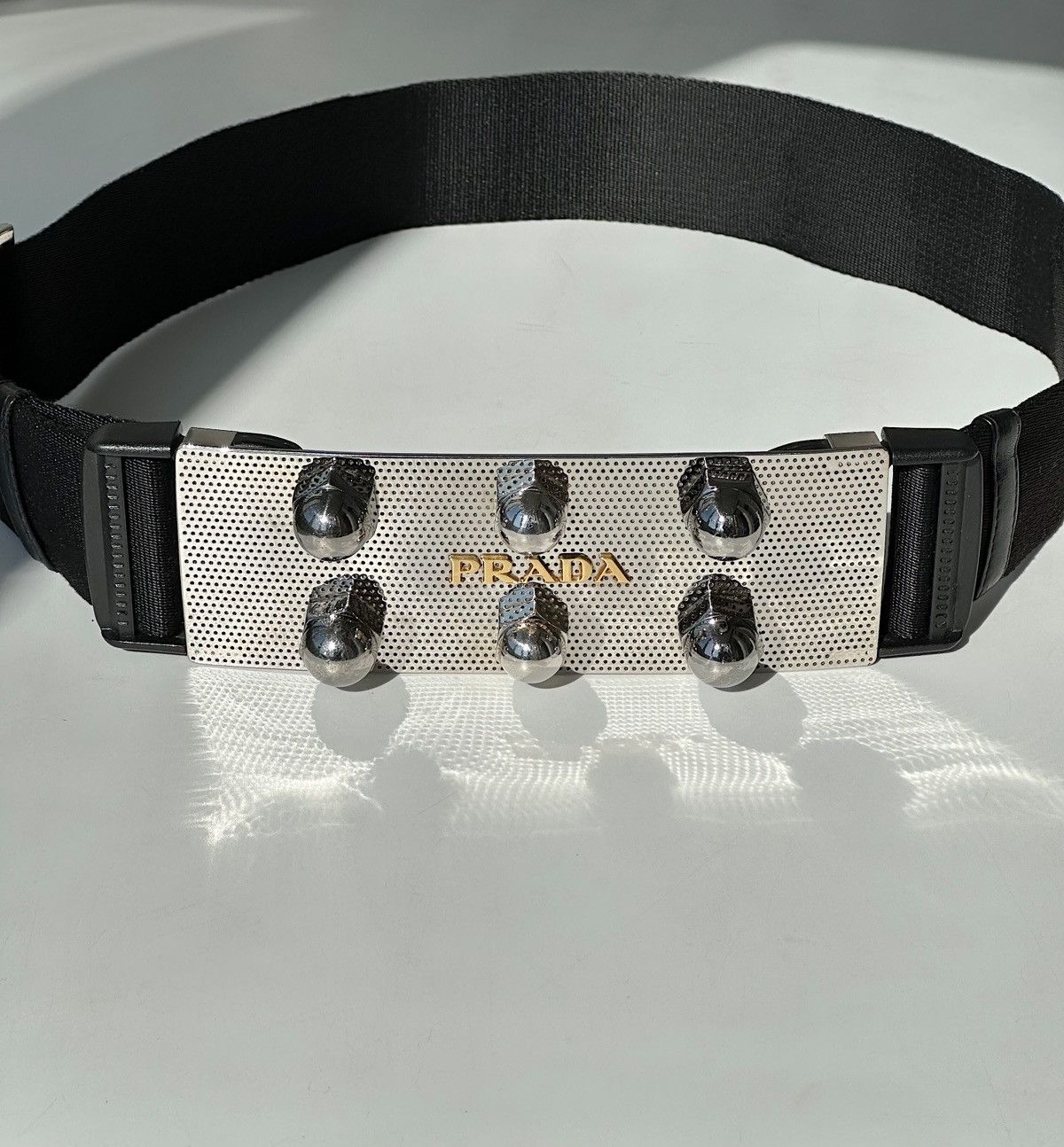 Prada PRADA FW 2007 Massive Studded Screws Logo Metal Belt runway Size ONE SIZE - 15 Thumbnail