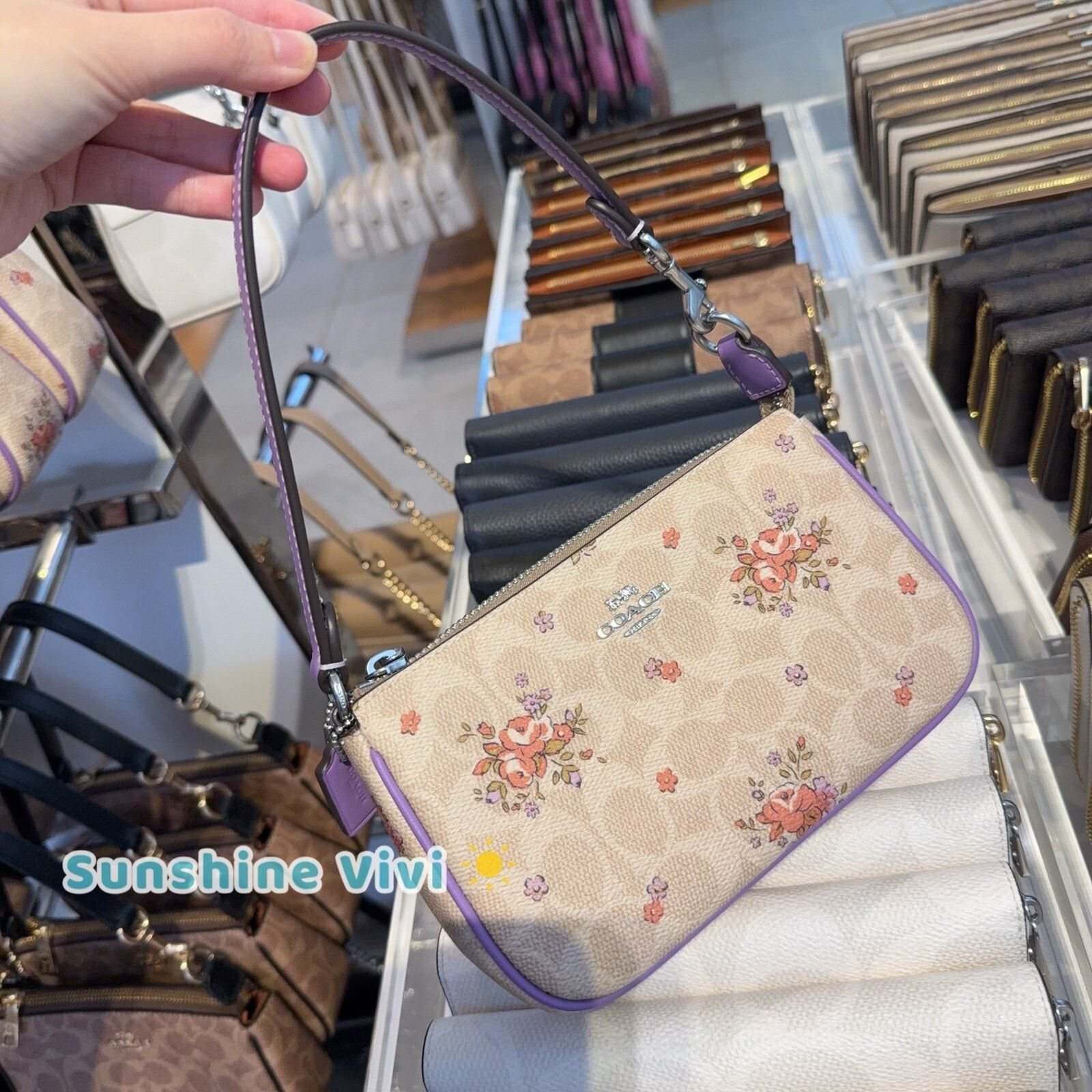 Coach NWT COACH Nolita 19 Signature Canvas Floral Wristlet CAQ19 Size ONE SIZE - 1 Thumbnail