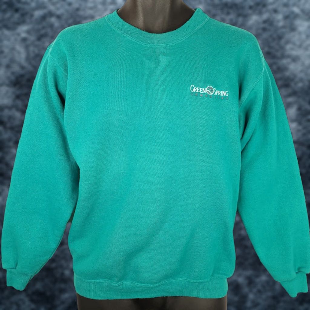 Hanes VINTAGE Hanes Sweatshirt Mens Size S Blue Crew Neck Long Sleeve 90s Computing Tech Green Spring Computers Size US S / EU 44-46 / 1 - 1 Thumbnail