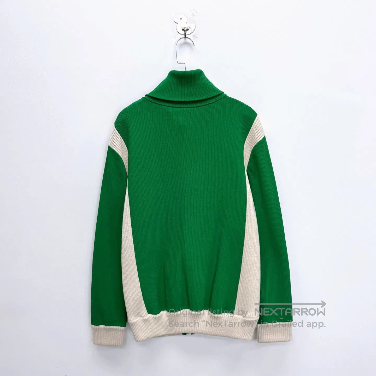 Valentino Valentino White and Green Patchwork Chenille Lapel Knit Ja Size M / US 6-8 / IT 42-44 - 2 Thumbnail