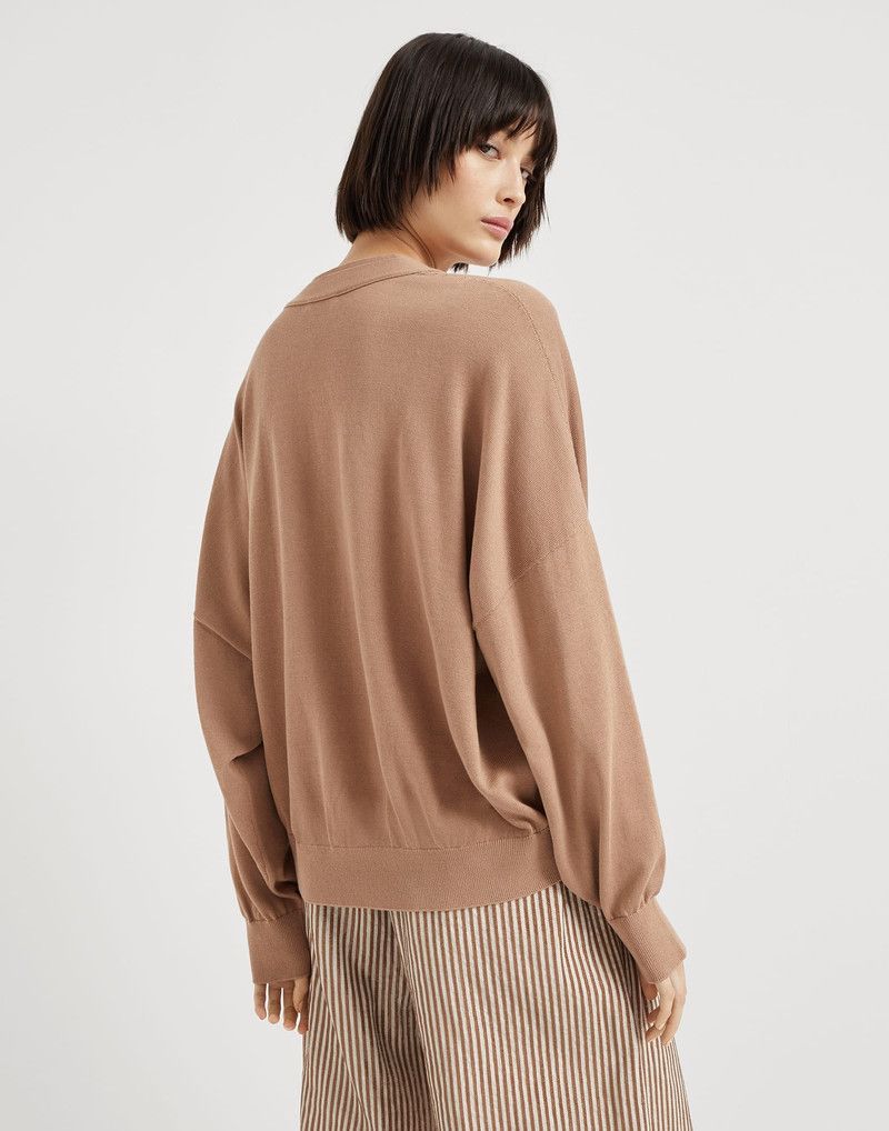 Brunello Cucinelli o1la1rc1a0326 Sweater With Buttons in Brown Size XL / US 12-14 / IT 48-50 - 2 Thumbnail