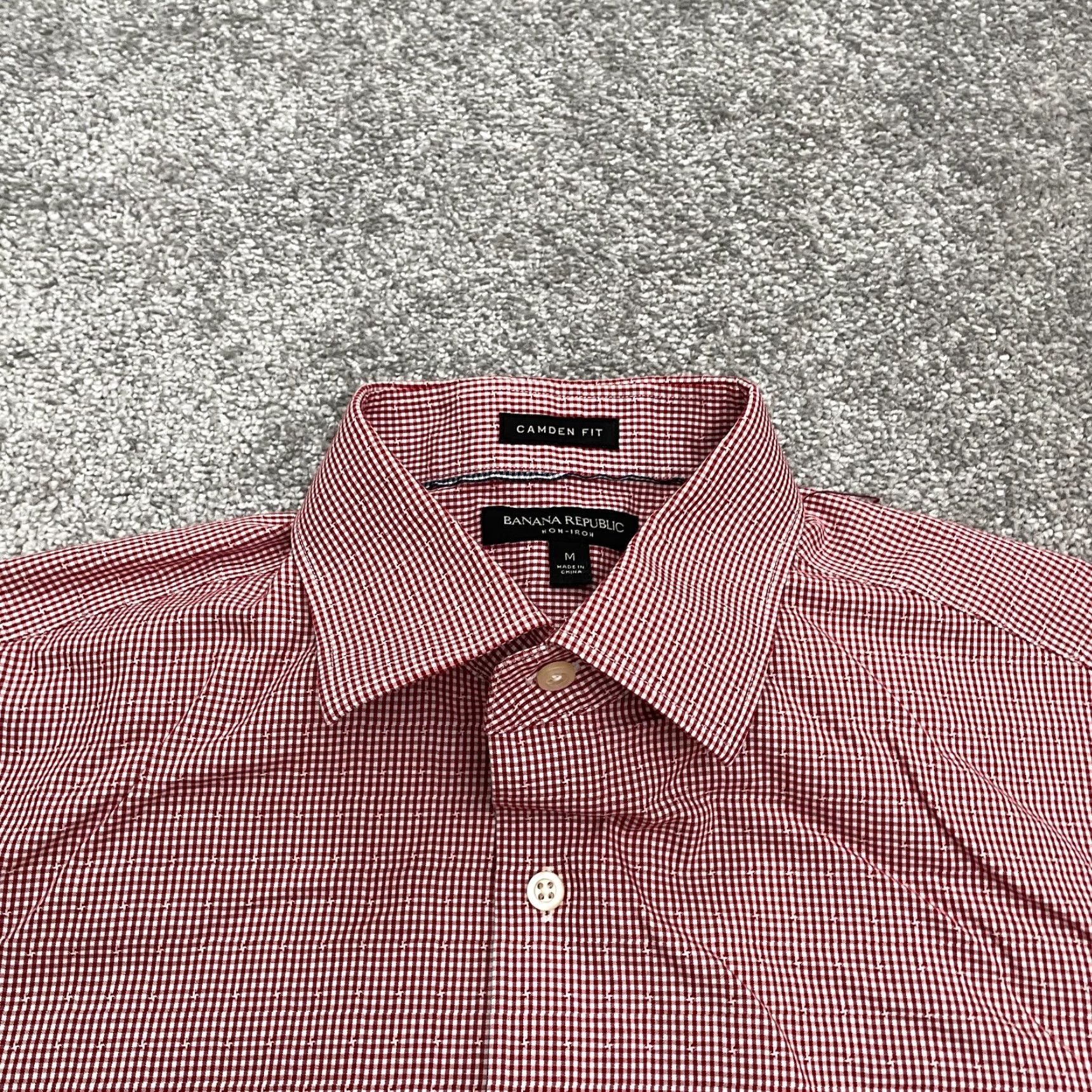 Banana Republic Banana Republic Shirt Adult Medium Red Check Long Sleeve Button-Up Non-Iron Cotton Breathable Lightweight Mens Size US M / EU 48-50 / 2 - 3 Thumbnail