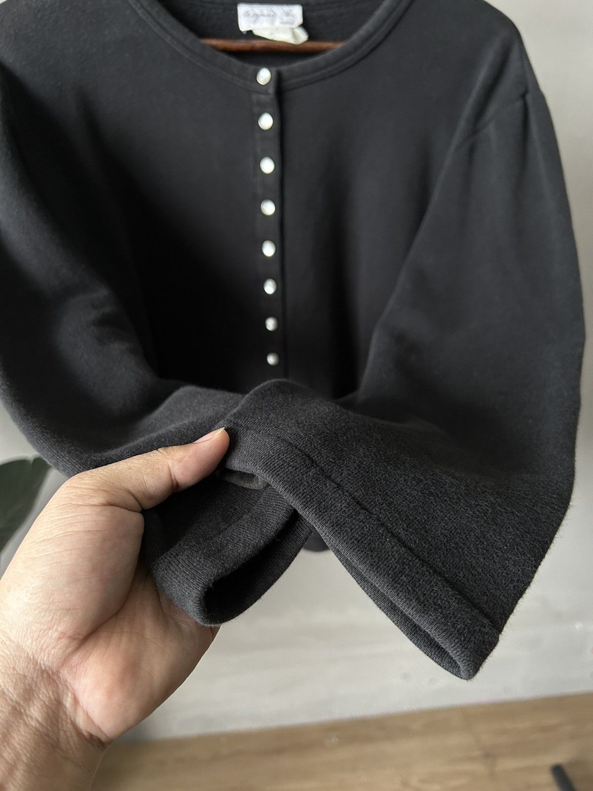 agnes b. Agnes.b Black Button Long Sleeve Size S / US 4 / IT 40 - 4 Thumbnail