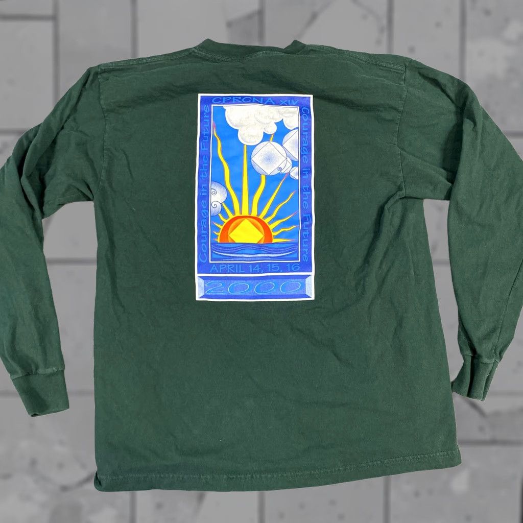Vintage VINTAGE CPRCNA T-shirt XL Green Long Sleeve Double Sided 2000 Ocean City MD Mens Size US XL / EU 56 / 4 - 1 Thumbnail