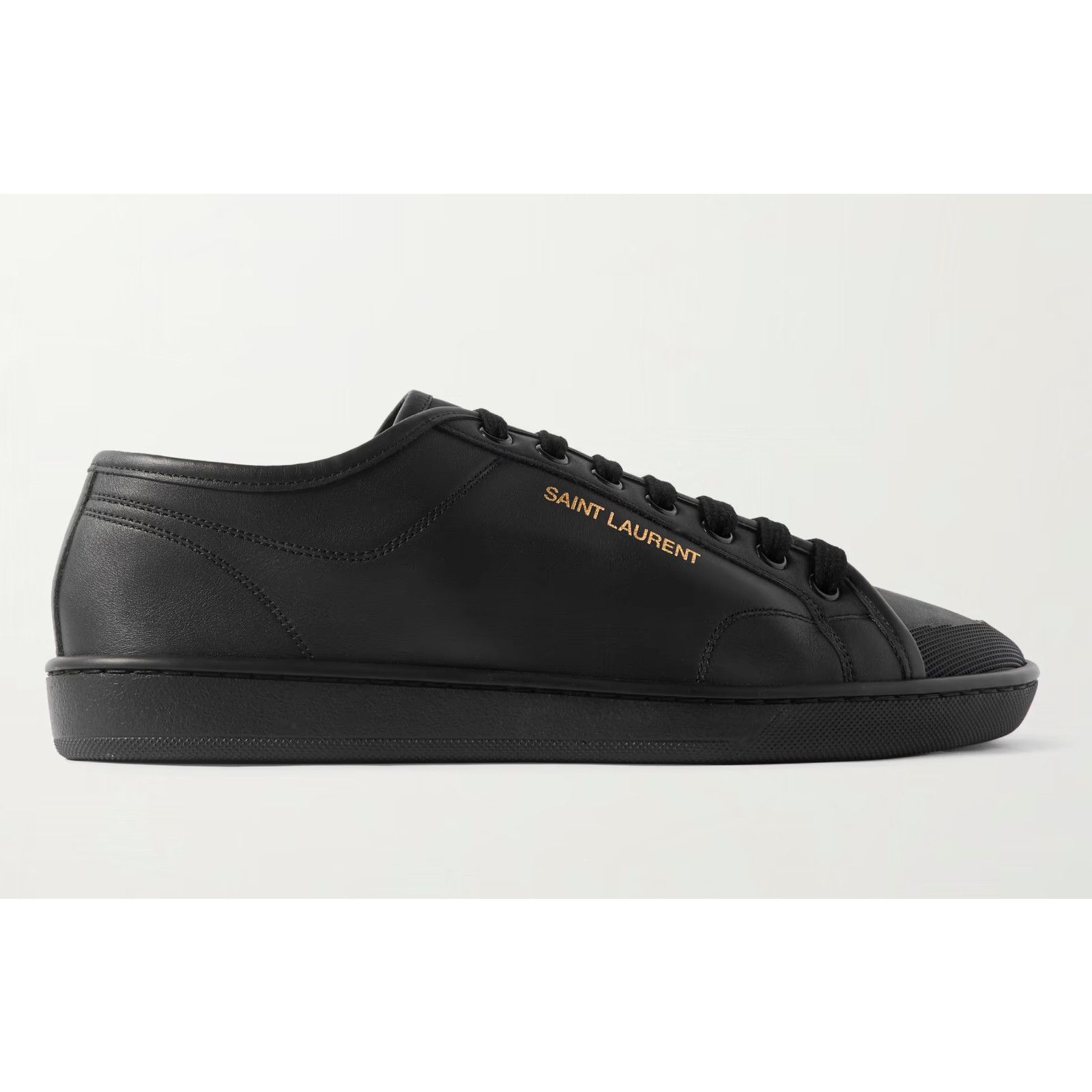 Yves Saint Laurent Saint Laurent Andy Black Leather Low Top Sneaker 44 (US 11) Size US 11 / EU 44 - 1 Thumbnail
