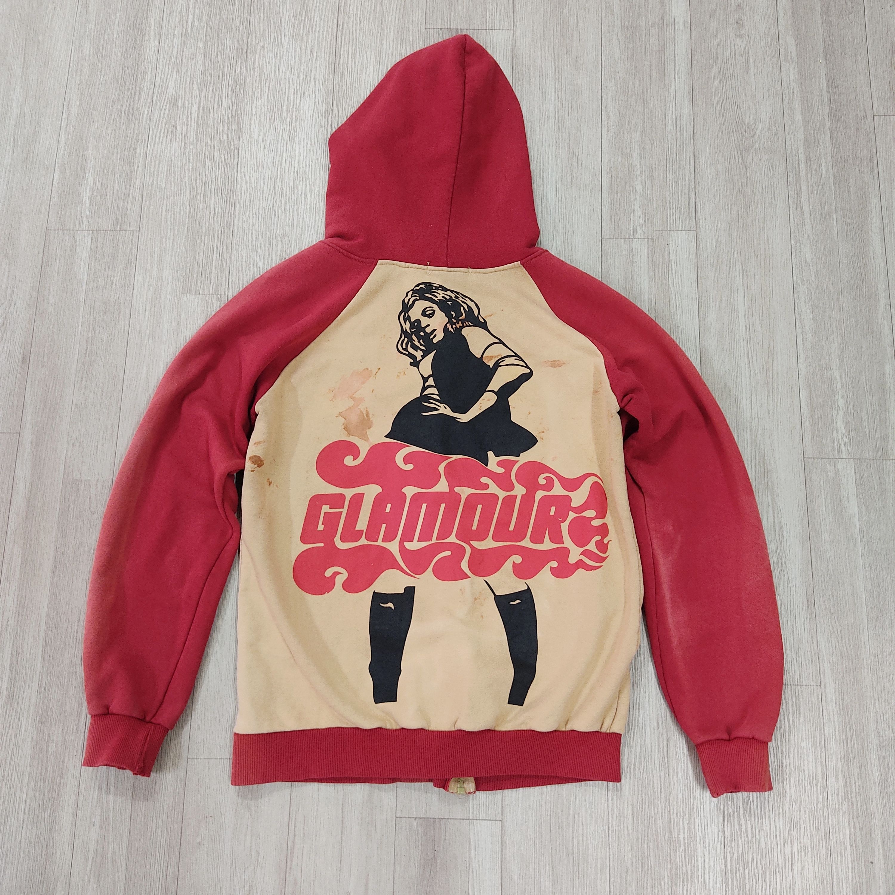 Hysteric Glamour Yankee Girl Distressed Sun Faded Hoodie