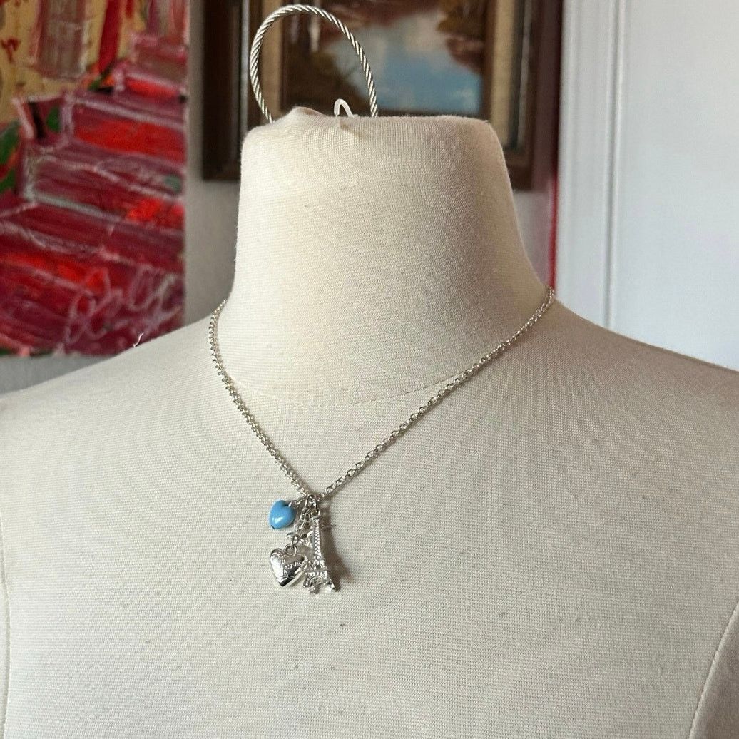 Other Eiffel tower paris heart pendant necklace Size ONE SIZE - 1 Thumbnail
