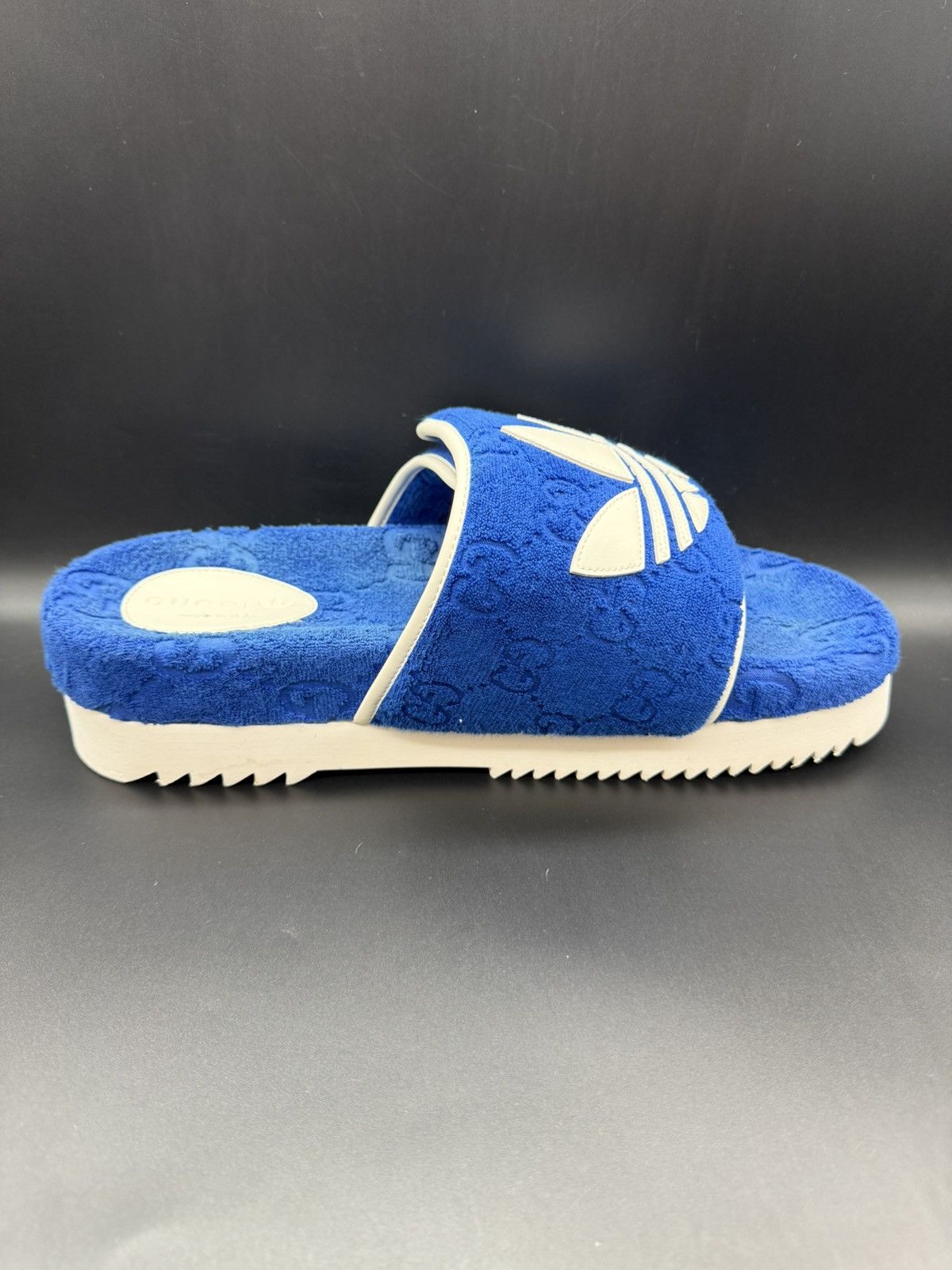 Adidas × Gucci Gucci x Adidas Magic Sponge Platform Slide Blue/White Size US 12 / EU 45 - 9 Thumbnail