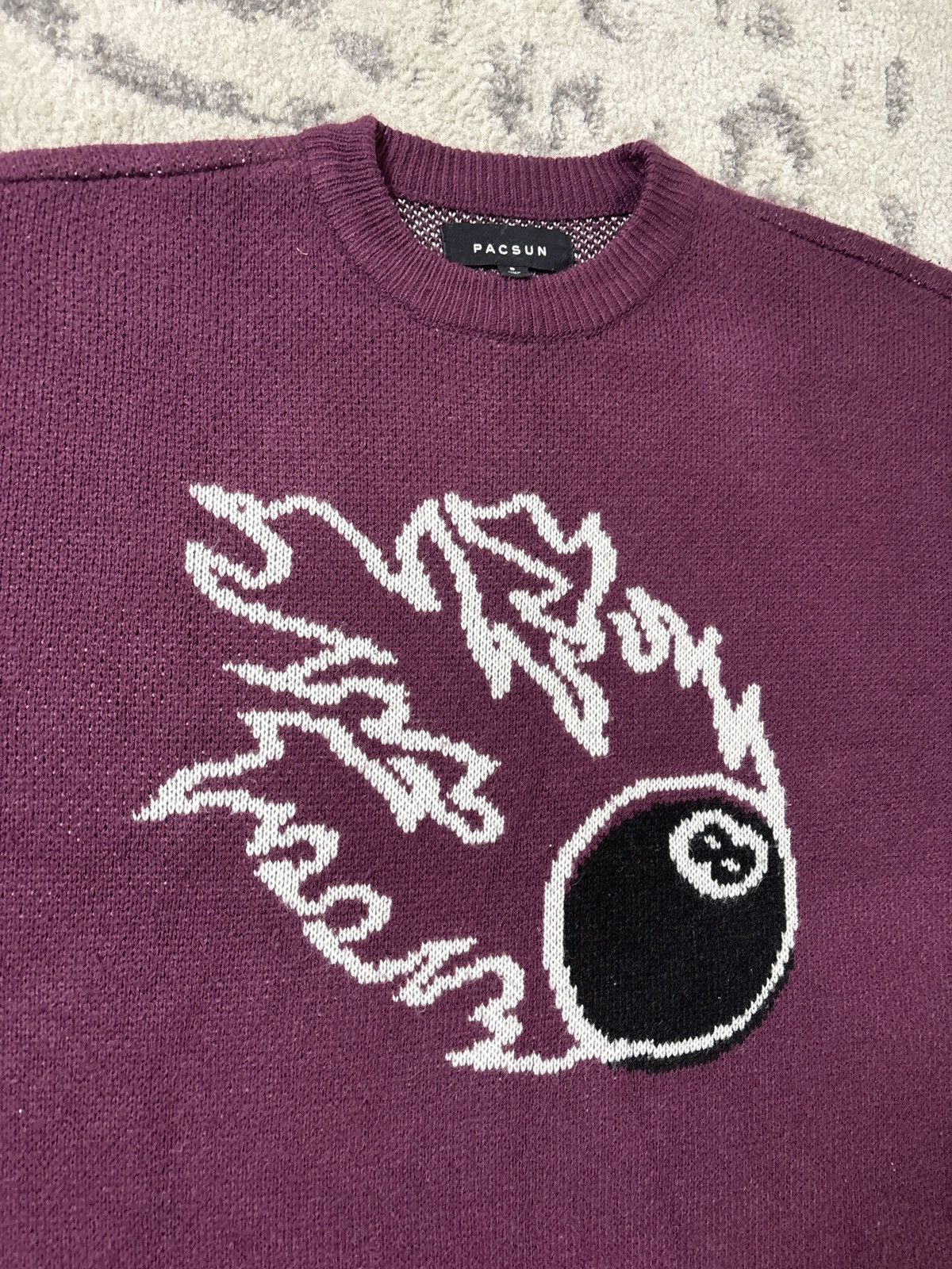 Pacsun PACSUN 8BALL MAROON KNITTED SWEATER Size US S / EU 44-46 / 1 - 2 Thumbnail