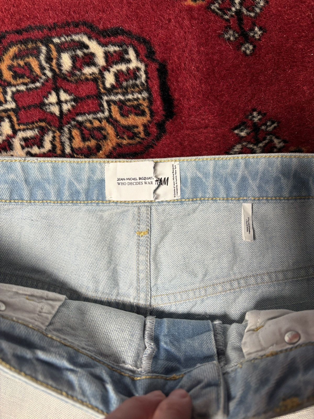 H&M × Jean-Michel Basquiat × Who Decides War Graffiti denim double layer Size US 36 / EU 52 - 5 Thumbnail