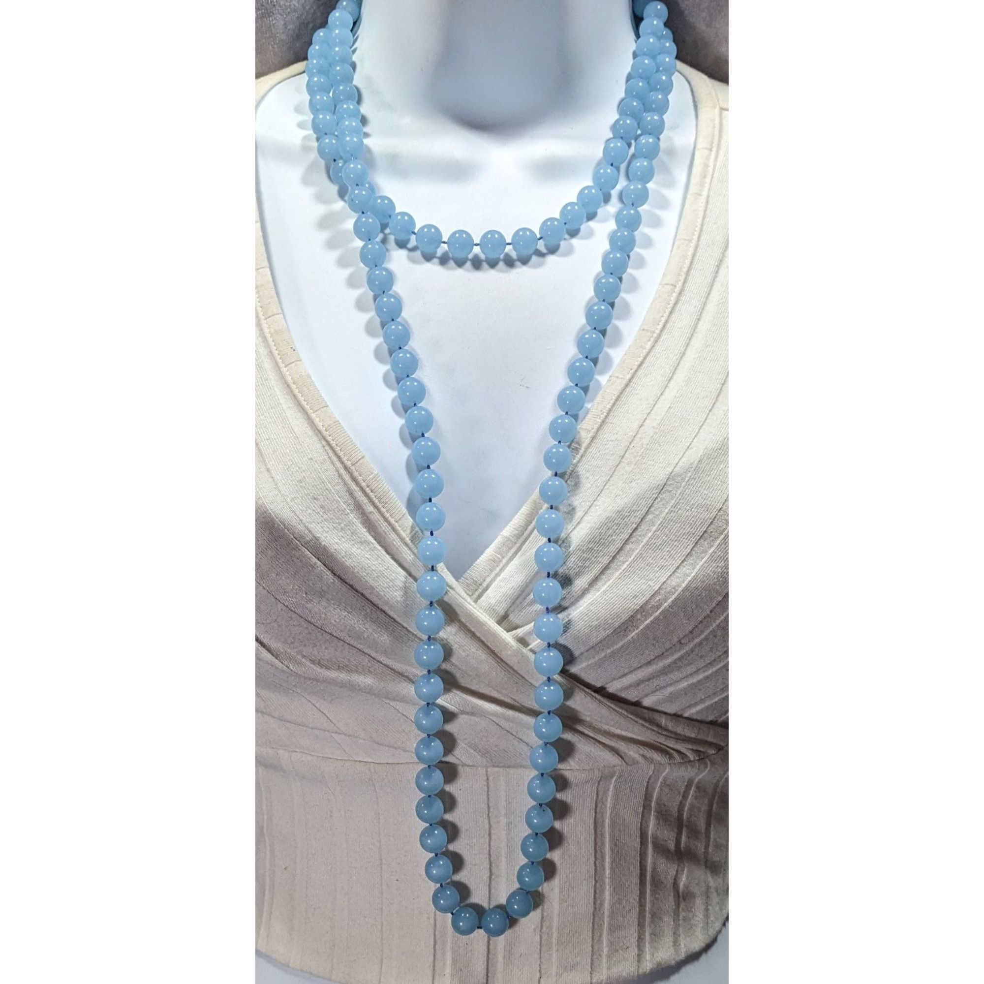 Other Casual Light Blue Extra Long Plastic Beaded Necklace Size ONE SIZE - 8 Thumbnail