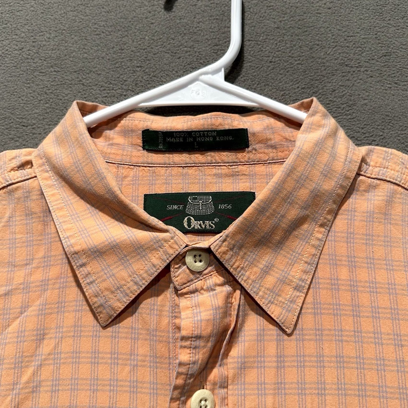 Orvis VINTAGE Orvis Shirt Mens Large Orange Plaid Button-Up Collared Size US L / EU 52-54 / 3 - 3 Thumbnail