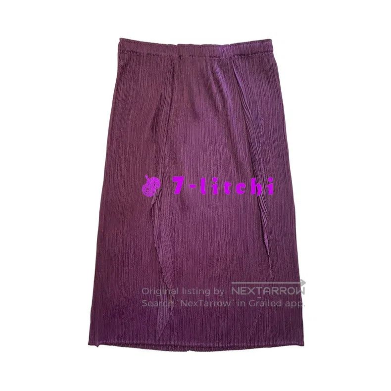 Issey Miyake Issey Miyake size:3 Dark Red Retro Kelp Pleated Midi Skirt Size 31" - 1 Thumbnail