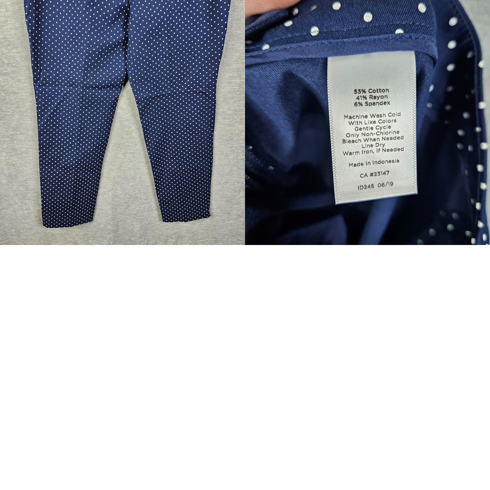 Talbots TALBOTS Women’s Navy White Polka Dot Chatham Ankle Pant Size 16 Size 38" / US 16 / IT 52 - 9 Thumbnail