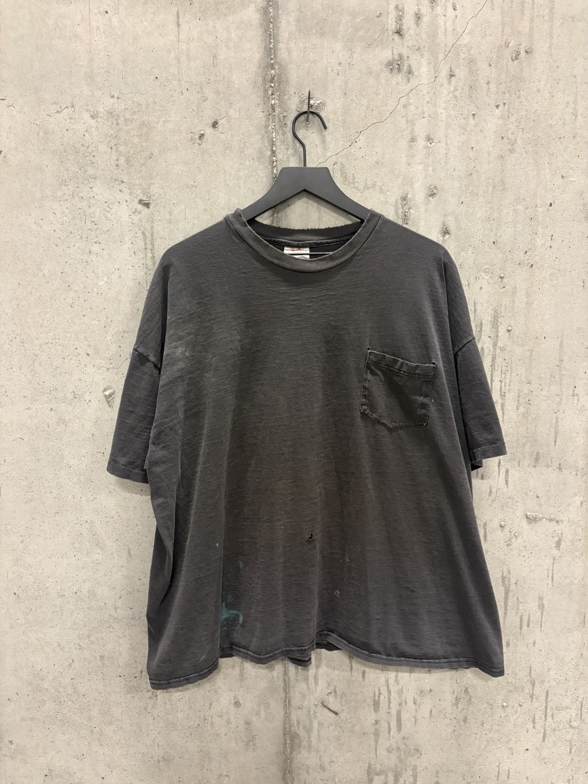 Vintage Vintage Blank Shirt Pocket Faded Boxy Distressed Grunge Band Size US XXL / EU 58 / 5 - 1 Thumbnail