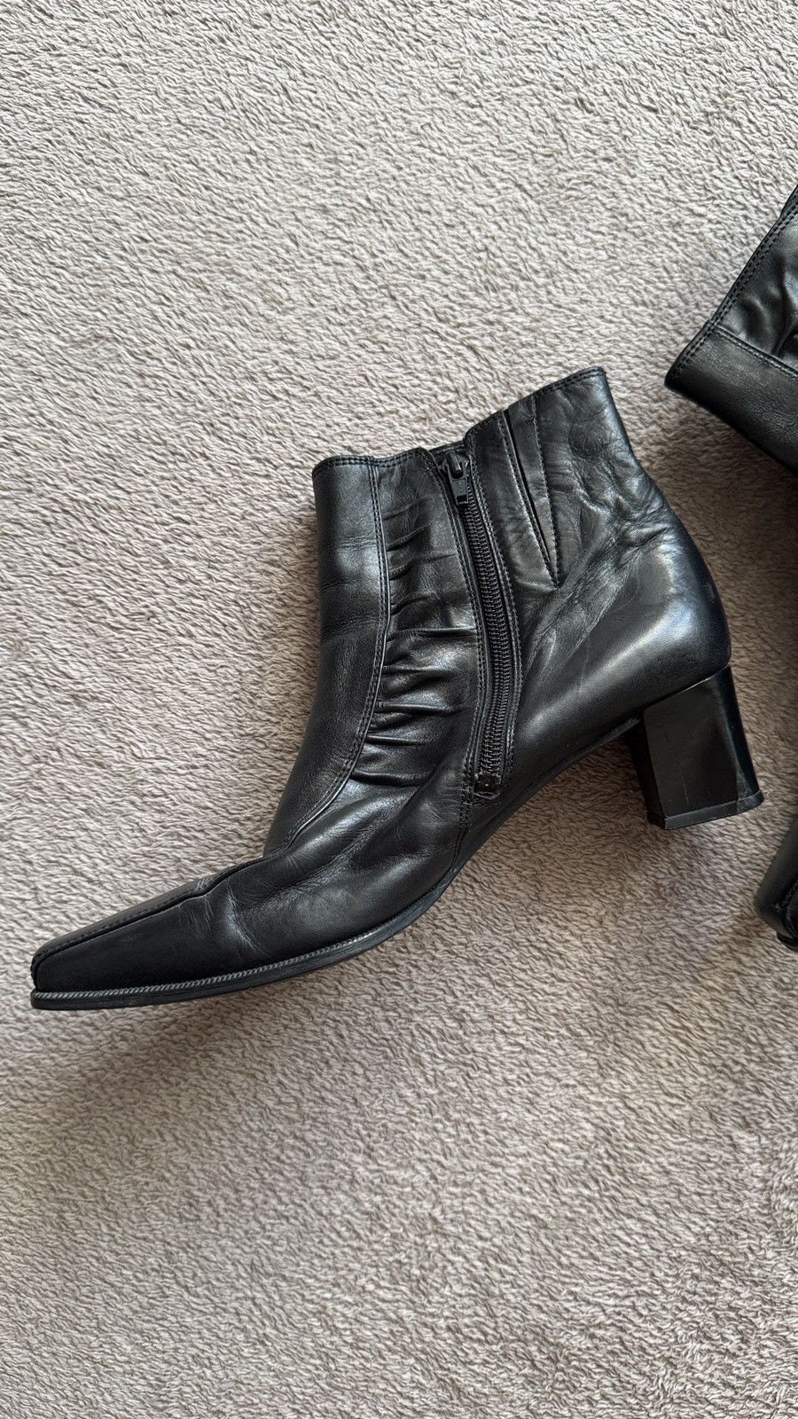 Genuine Leather Vintage Y2K Leather Ankle Boots Helmut Lang Vibe Size US 7 / IT 37 - 6 Thumbnail