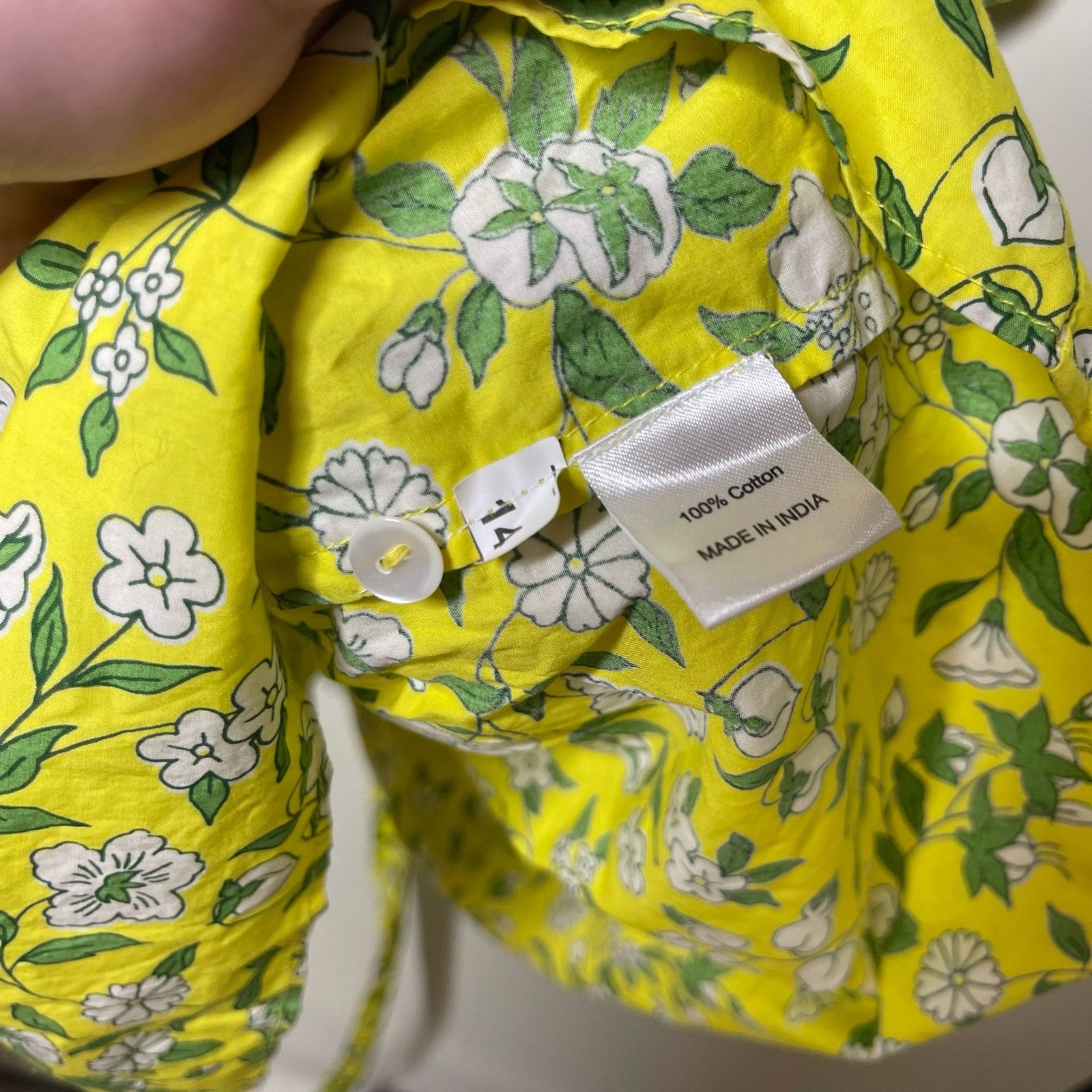 Banjanan Banjanan Audrey Mini Floral Cotton Dress Yellow Womens L Size L / US 10 / IT 46 - 4 Thumbnail