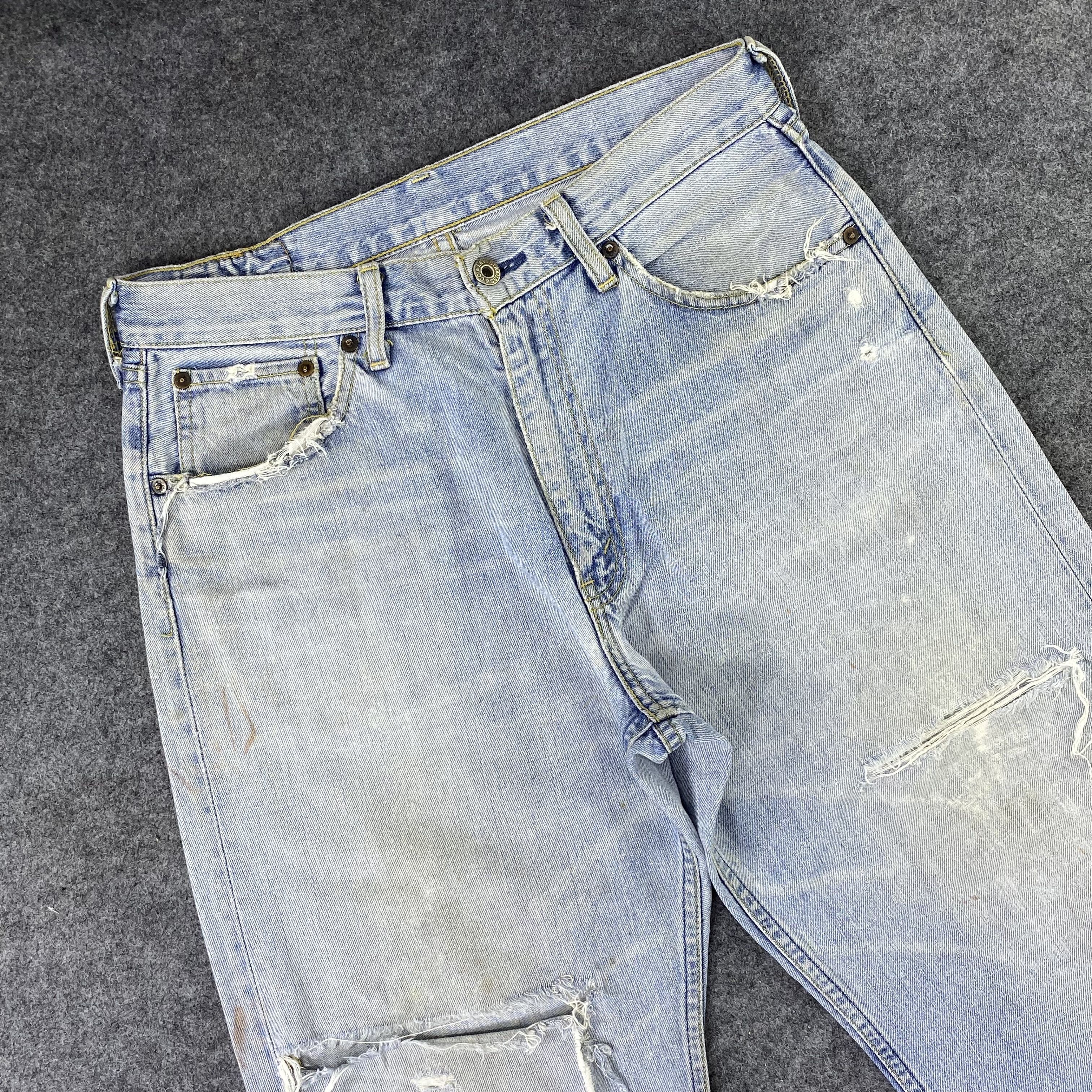 Jean × Levi's Vintage Levi's 504 Distress Blue Wash Jeans - J1150 Size US 32 / EU 48 - 6 Thumbnail