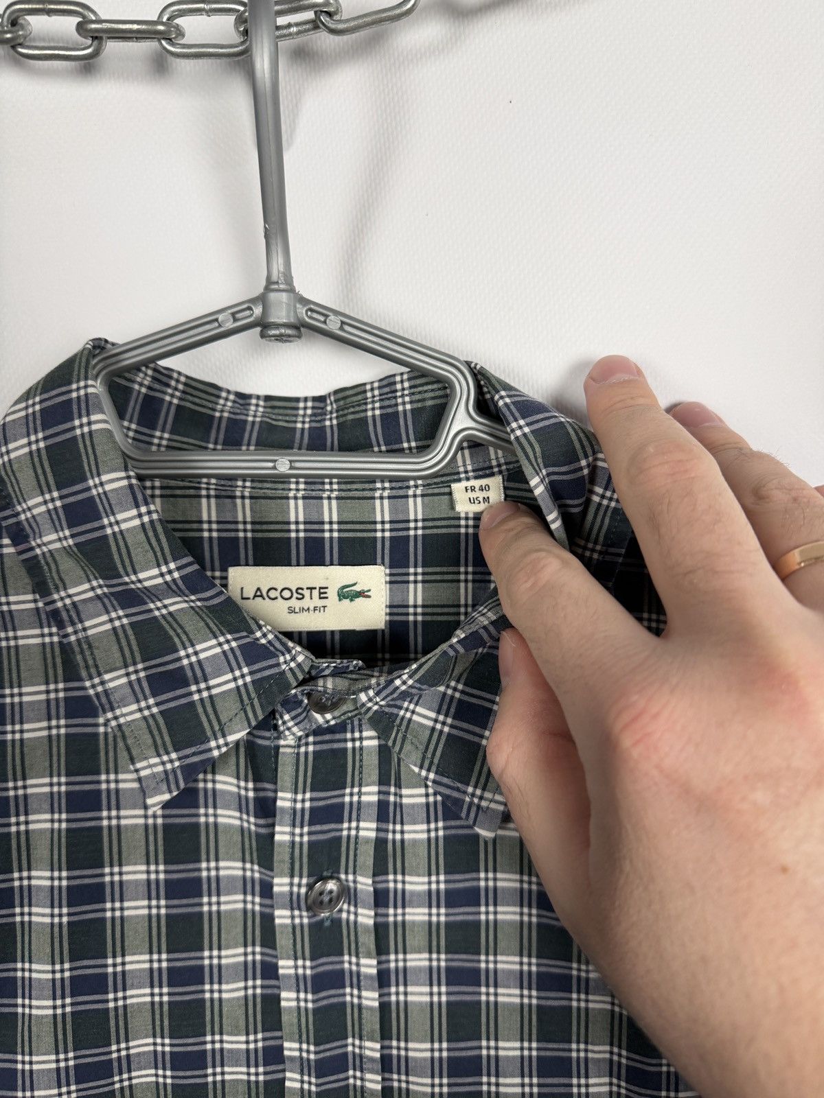 Lacoste Lacoste Long Sleeve Plaid Shirt Button Up Slim Fit Size M Size US M / EU 48-50 / 2 - 8 Thumbnail
