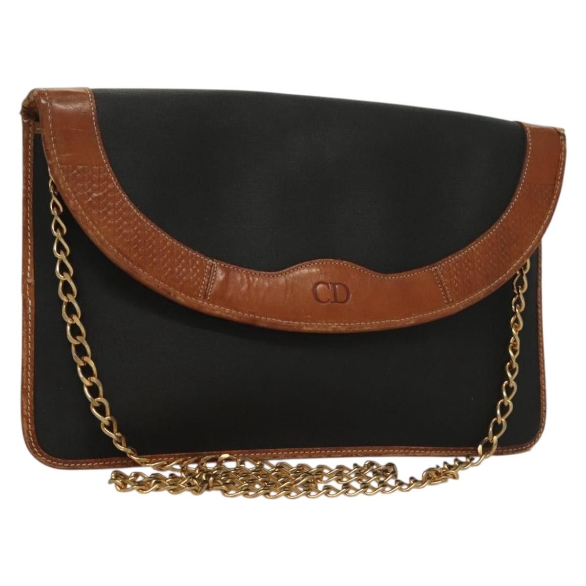 Dior DIOR Chain Shoulder Bag Leather Black Gold Size ONE SIZE - 1 Thumbnail