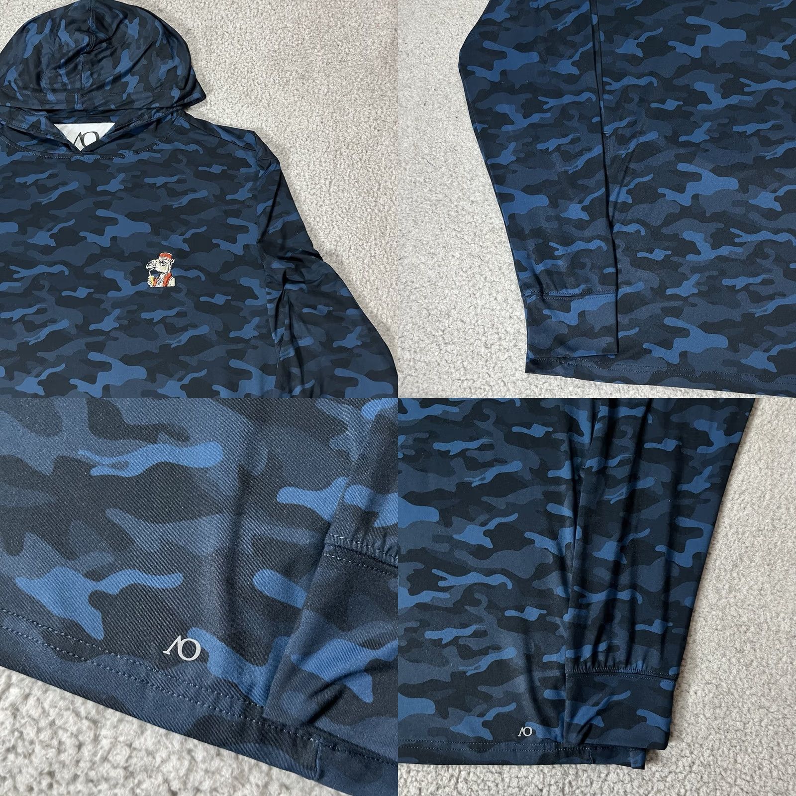 Camel Anderson Ord Hoodie Mens L Blue Camo Lightweight Pullover Logo Golf Size US L / EU 52-54 / 3 - 8 Thumbnail