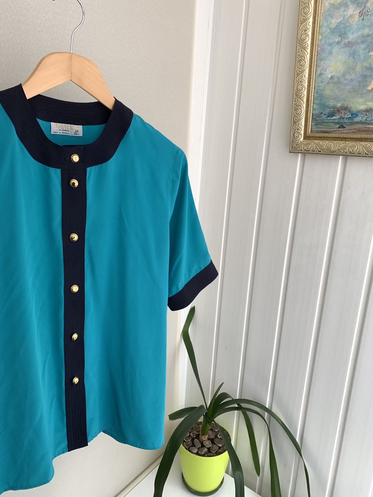 Aquascutum Aquascutum Vintage 80s Womens Short Sleeve Button Blouse M Size M / US 6-8 / IT 42-44 - 2 Thumbnail
