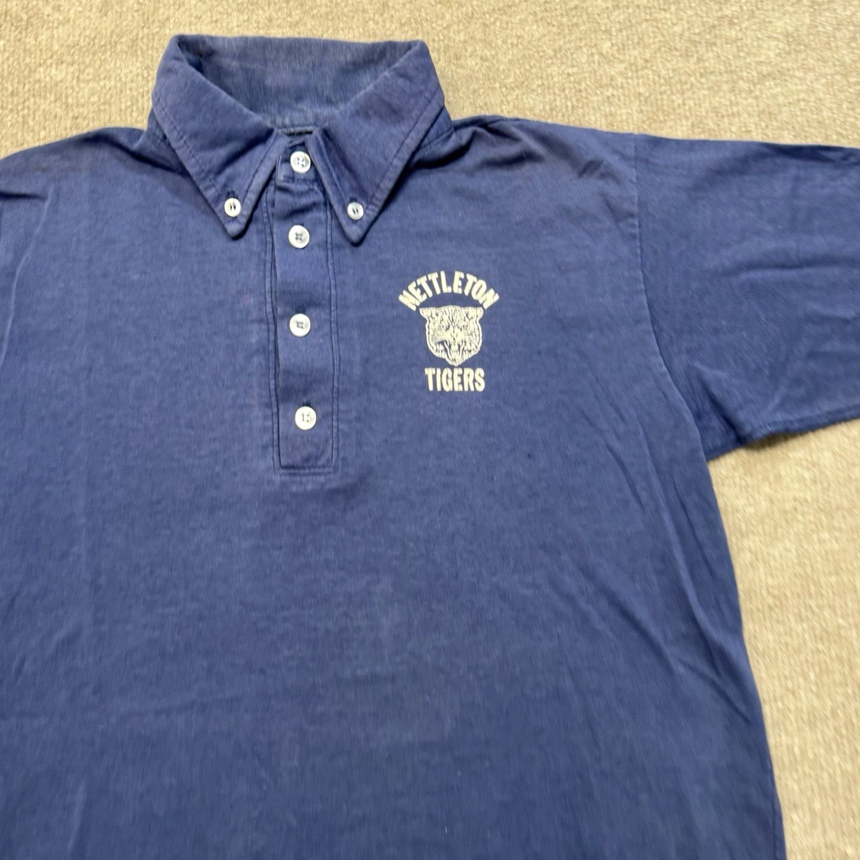 Vintage Nettleton Tigers Polo Shirt Mens M Vintage 70s Blue School Button Up Polo Shirt Mens M Vintage 70s Blue School Button Up Size US M / EU 48-50 / 2 - 3 Thumbnail