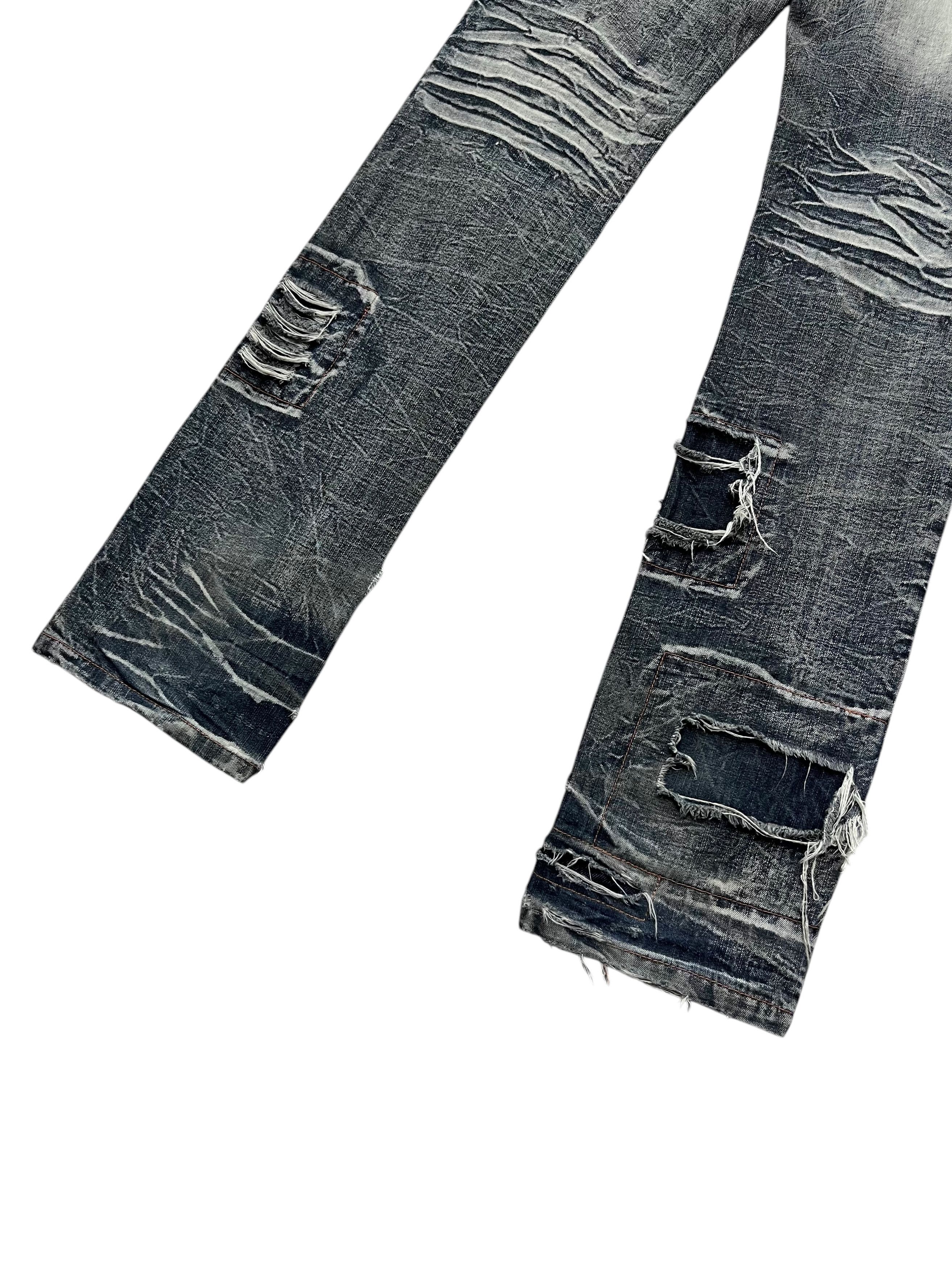 💀GRUNGE🔥LOWBOX Mudwash Distressed Ripped Denim Undercover