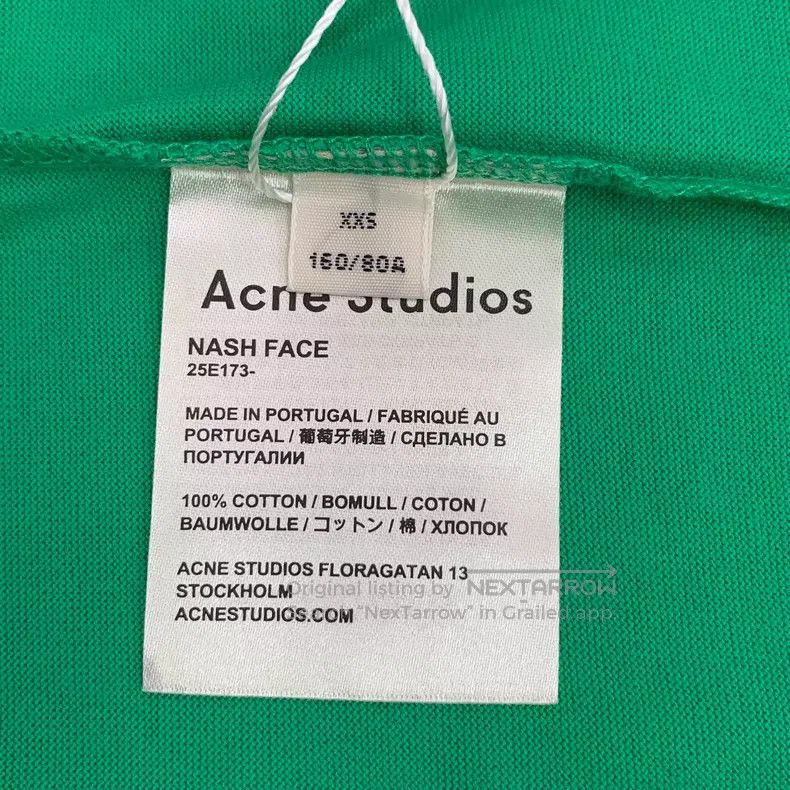 Acne Studios Acne Studios Green Smile Embroidered Cotton Crew Neck Shor Size XXS / US 00 / IT 34 - 7 Thumbnail