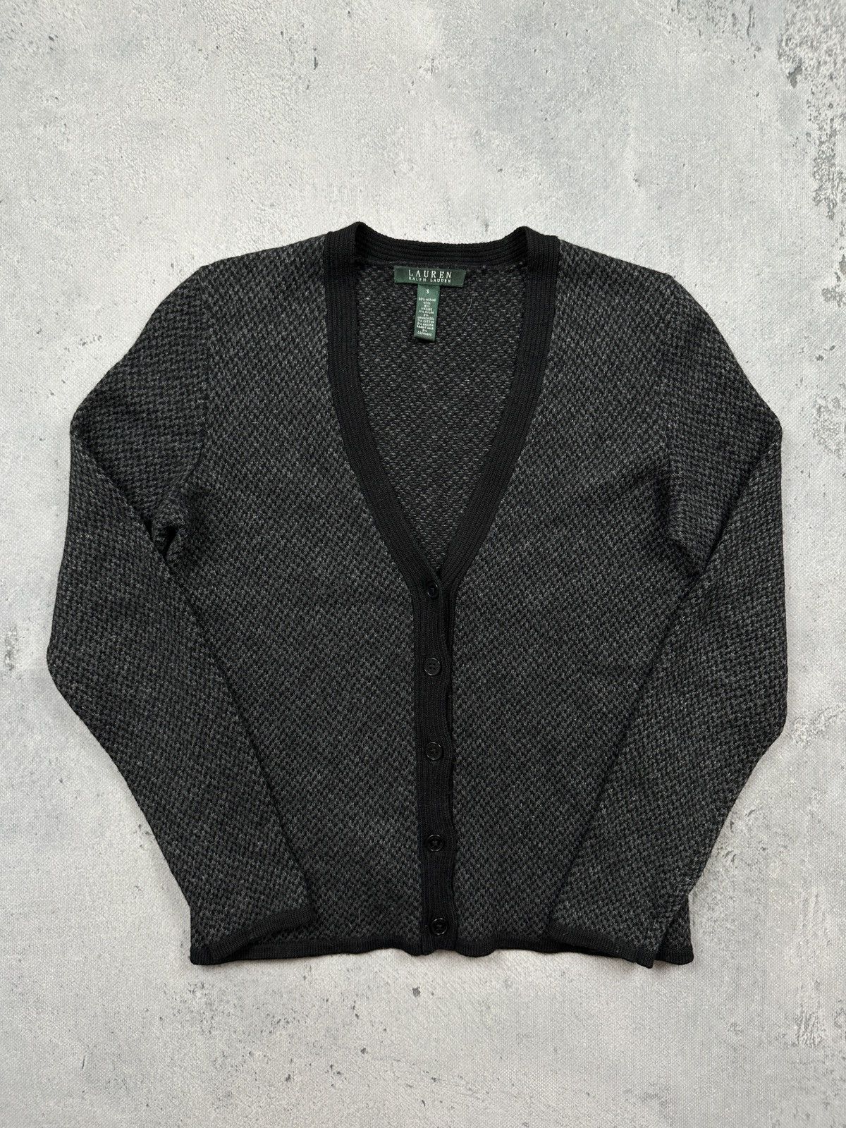 Lauren Ralph Lauren Vintage Lauren Ralph Lauren Wool Blend Cardigan Dark Grey Size S / US 4 / IT 40 - 1 Thumbnail