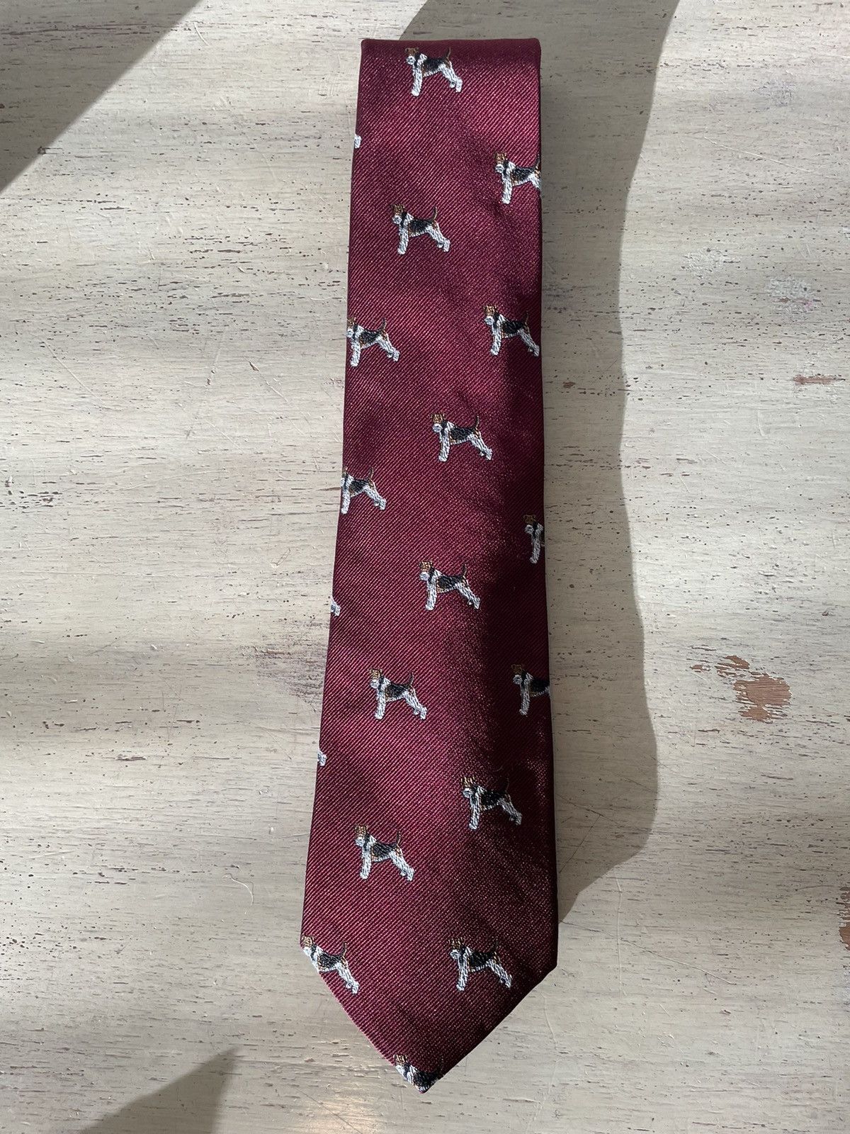 Polo Ralph Lauren × Vintage Rare Wire-Haired Fox Terrier Document No. 2 Print Silk Tie Size ONE SIZE - 1 Thumbnail